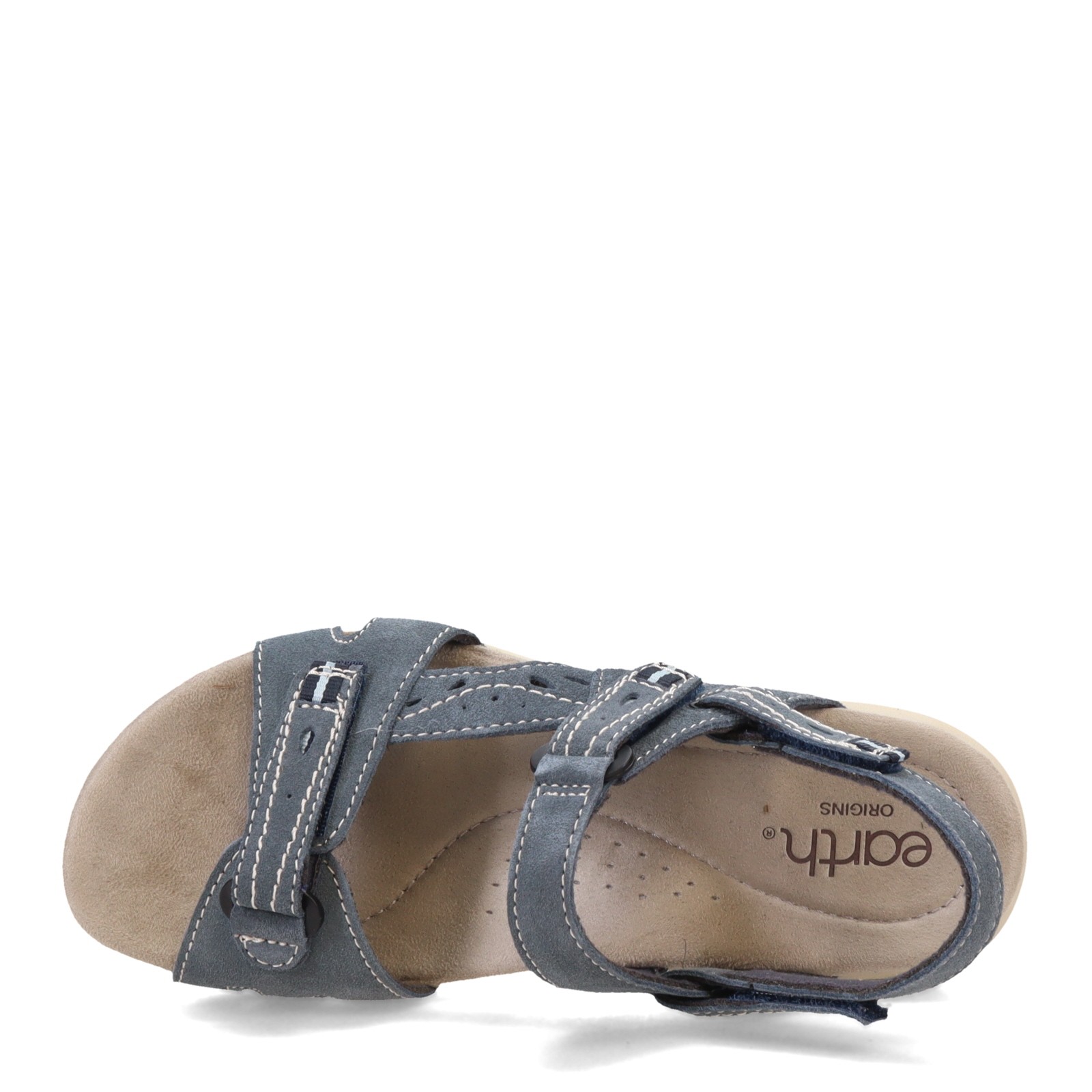Women’s Earth Origins, Sophie Sandal SOPHIE-420 Medium Blue SUEDE