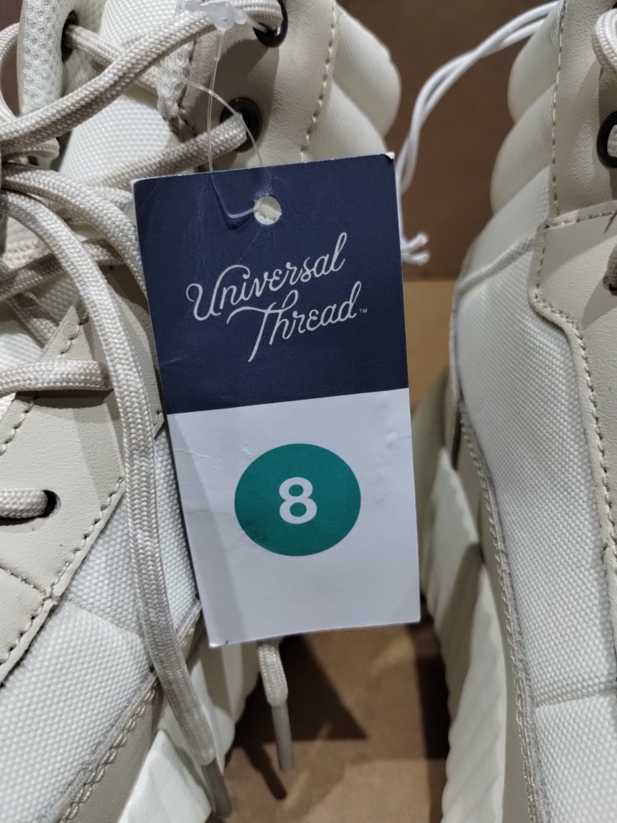 New Universal Thread Womens Size 8 Cream Off-White/Shyla Platform Hiker Boots