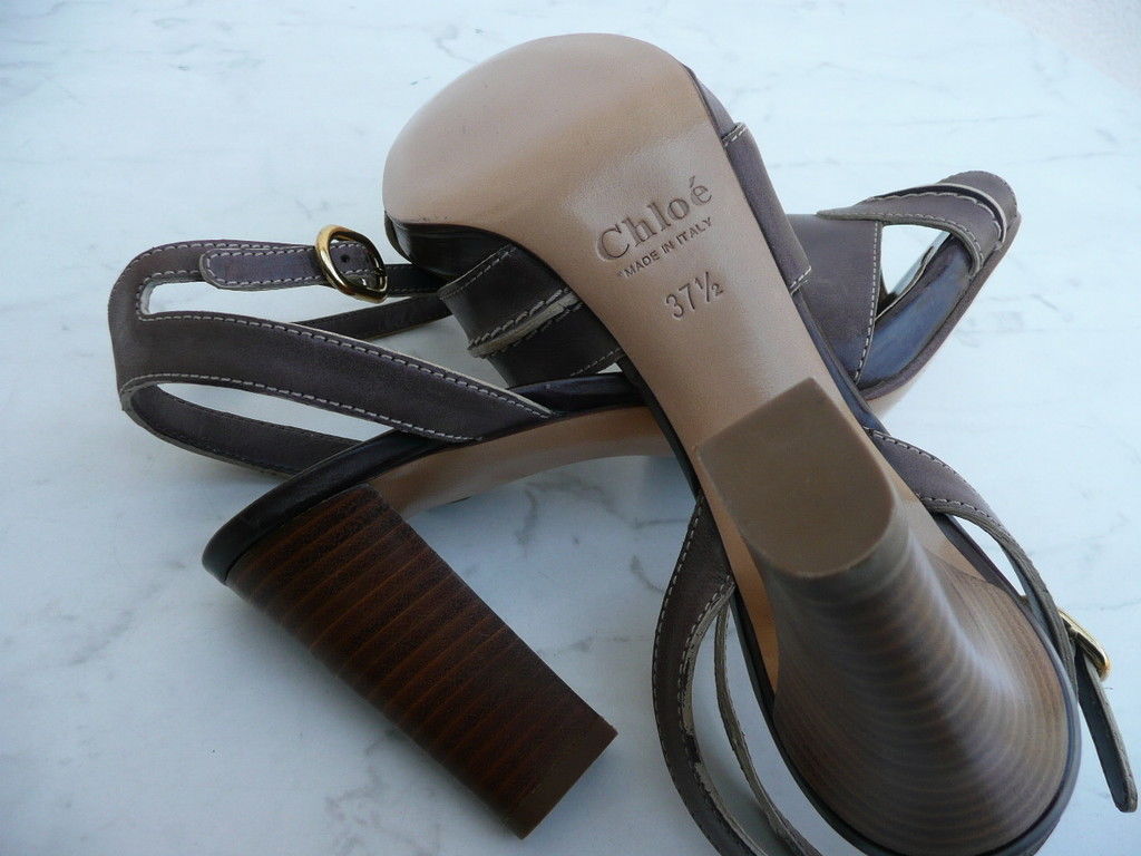 Chloé Chloe size 37.5 sandals heels shoes mocha moka new former RRP €365