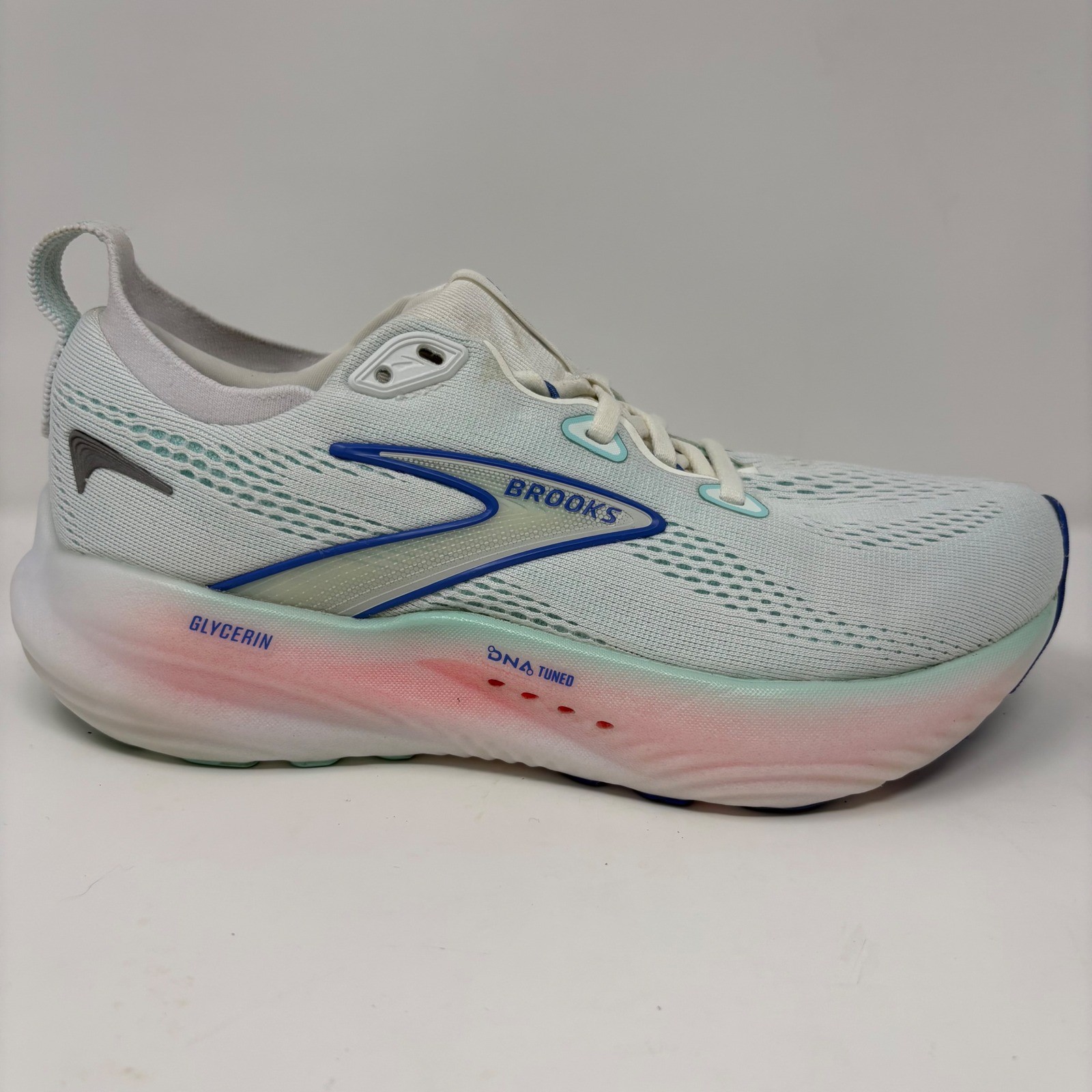 Brooks Glycerin 22 Women’s Size 7.5 White Blue Running Shoes (1204341B110)