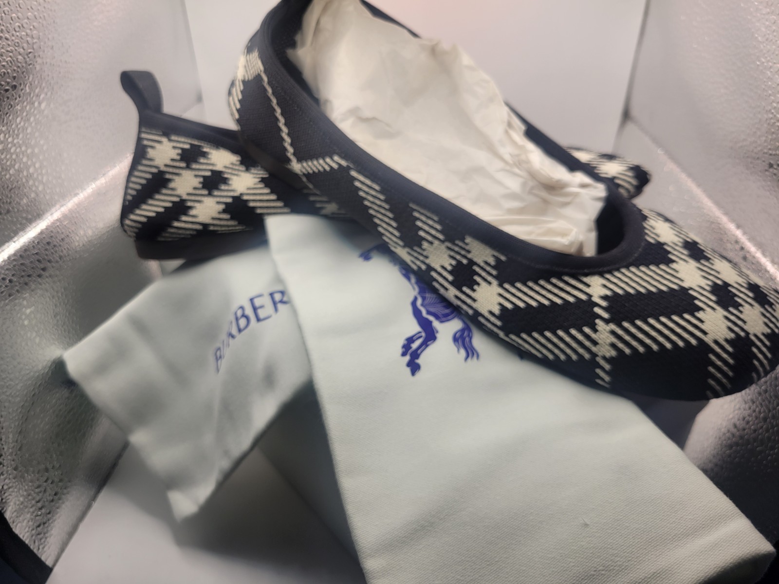 Burberry Check Knit Baby Ballerina Flats Size 39.5 BRAND NEW IN BOX AUTHENTIC