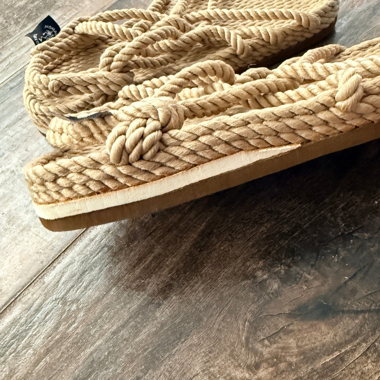 Nomadic State of Mind Unisex JC + Sole Vegan Rope Sandal, Camel, 41