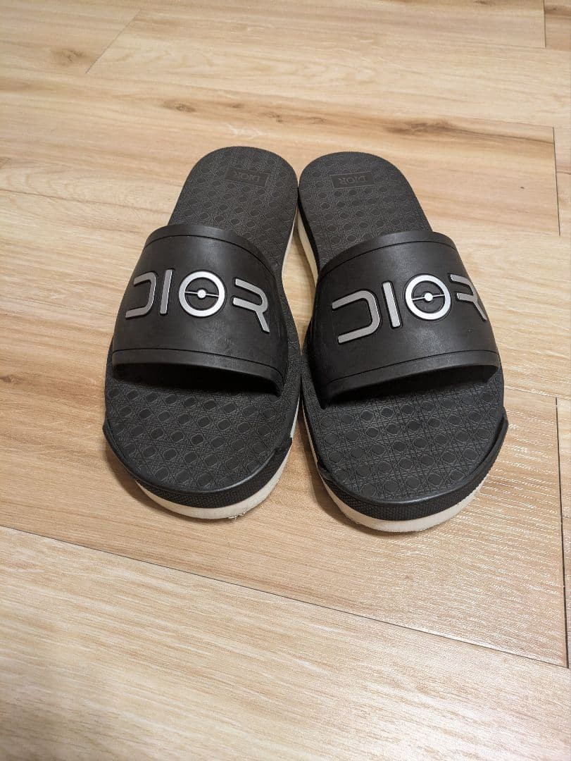 DIOR Slide Sandals Black Size 42 26.5cm Stylish Comfortable Footwear