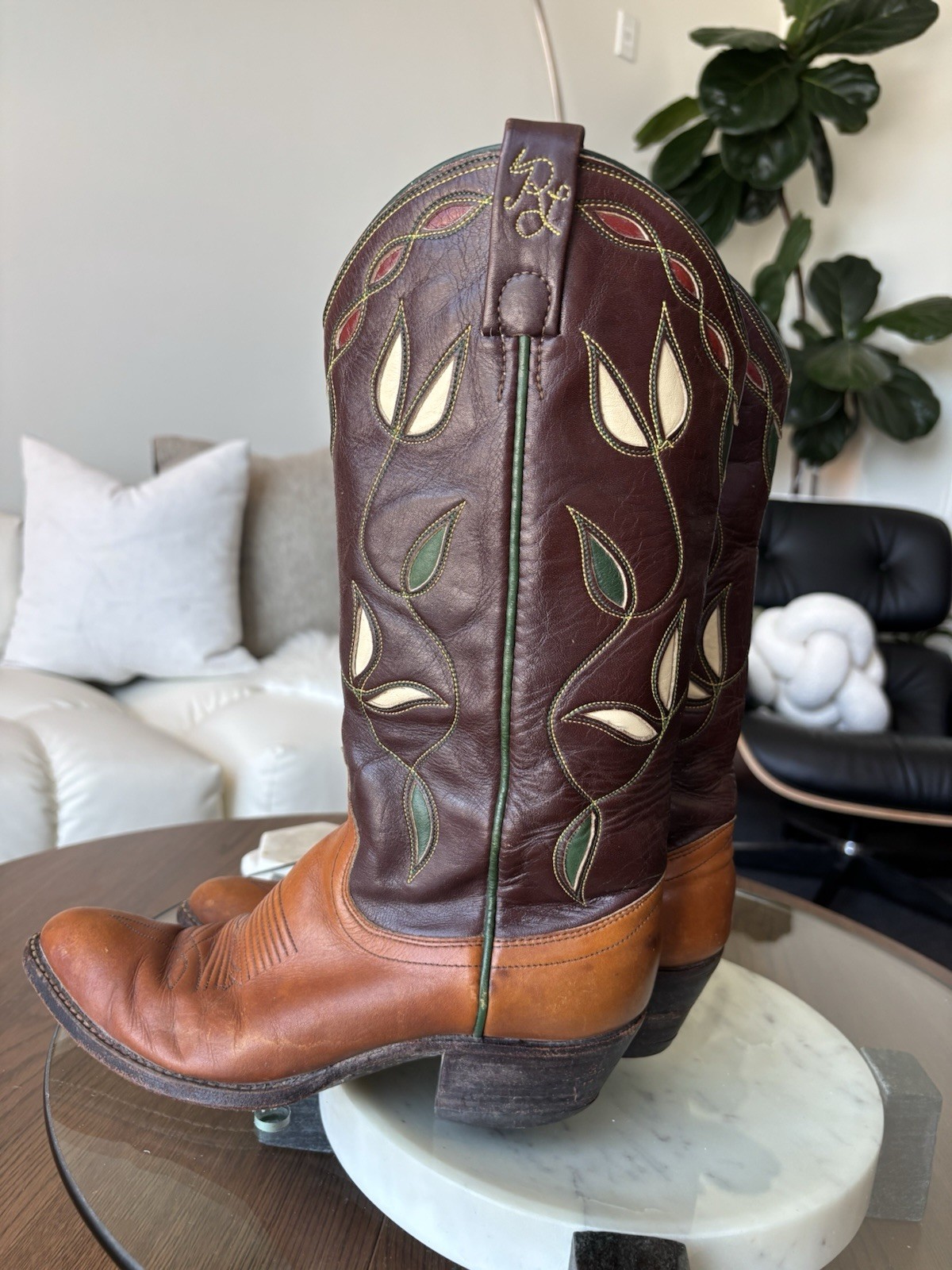RALPH LAUREN Vintage Polo Western Cowboy Boots Gorgeous Collectibles Size 7.5