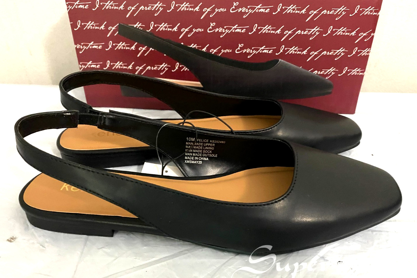 NEW Kensie Women’s Felice Slingback Flats – SIZE 11 – BLACK