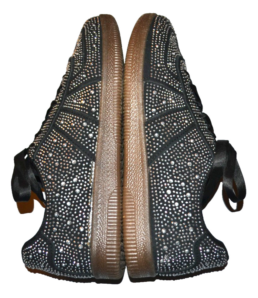 NEW Azalea Wang Bryar Women’s Leather Lace Up Silver Studs Sneakers Black Sz. 8