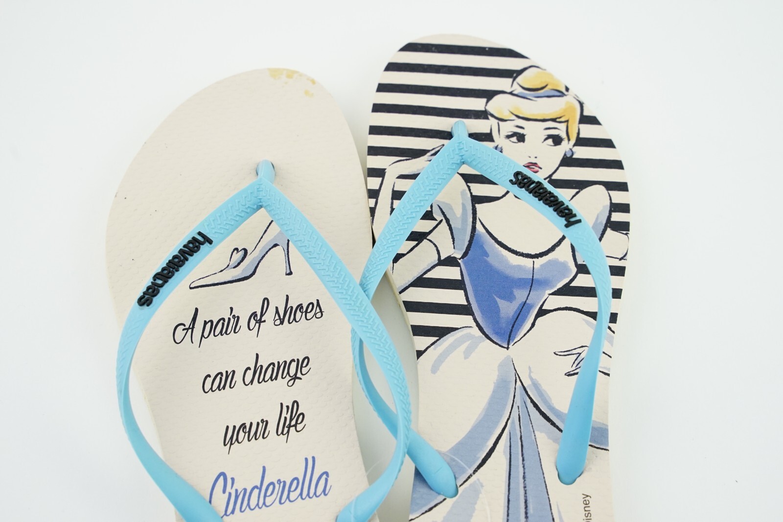 Cinderella Disney NWT! Havaianas Beige/Baby Sky Blue USA 9/10W 8M Sandals 41/42!