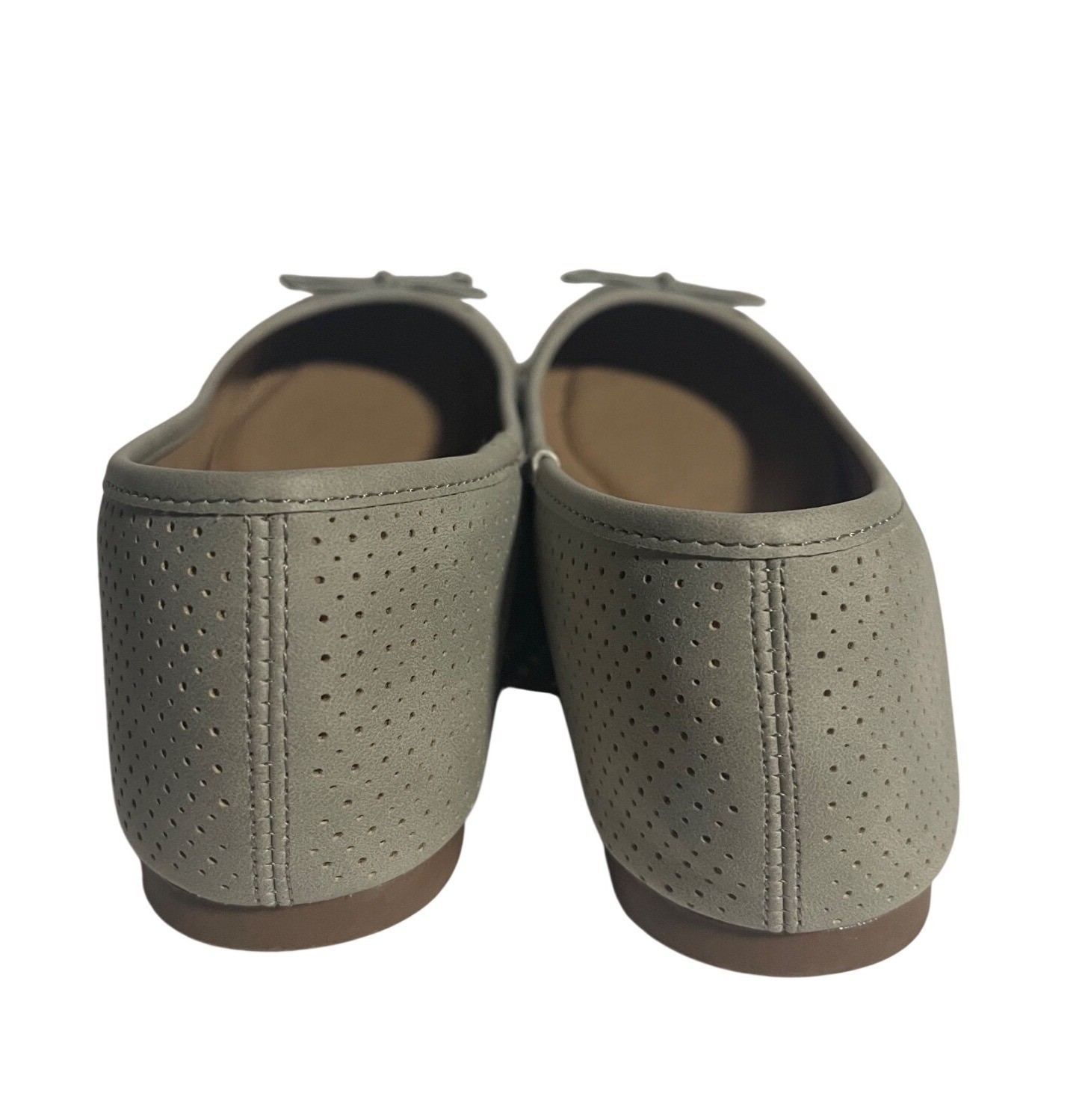Unionbay Womens Tabitha Grey Perforated Ballet Flats Size 6.5 M Business Casual