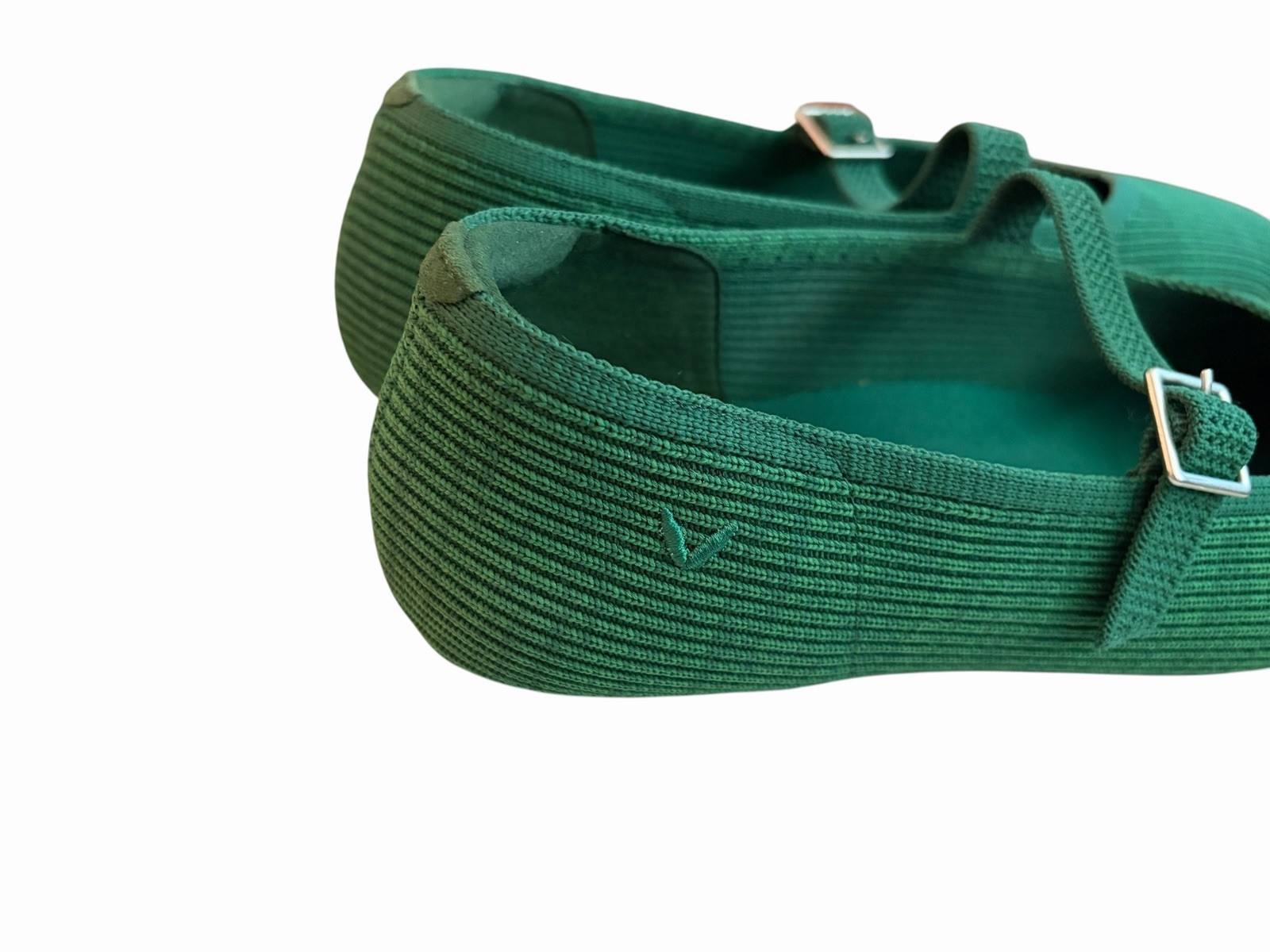 Vivaia Green Square Toe Margot Mary Jane Flat Shoes Sz EU 41 W US 9.5/10
