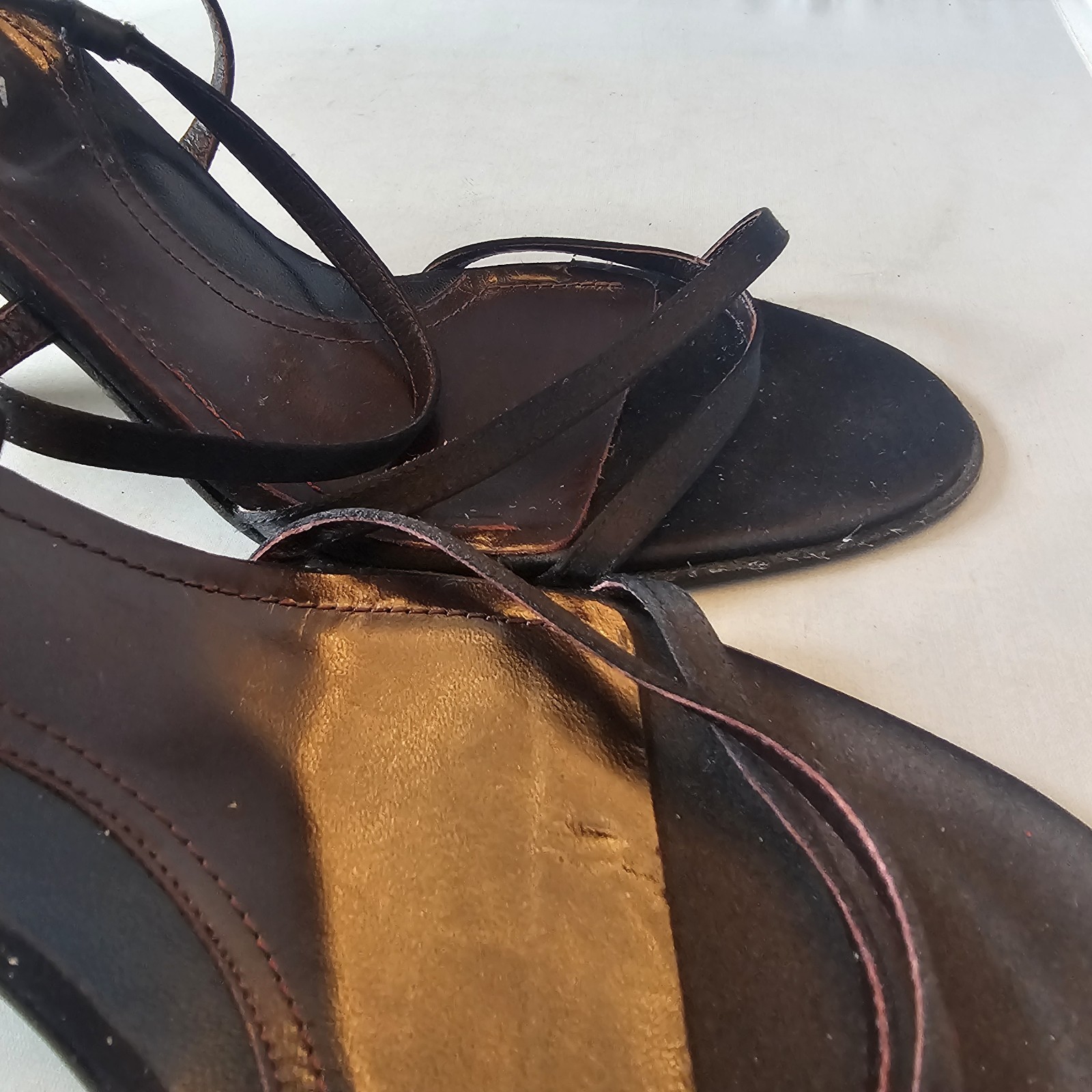 Via Spiga Womens Suede 3.75″ High Heels Black Size 11 M Open Toe with Straps