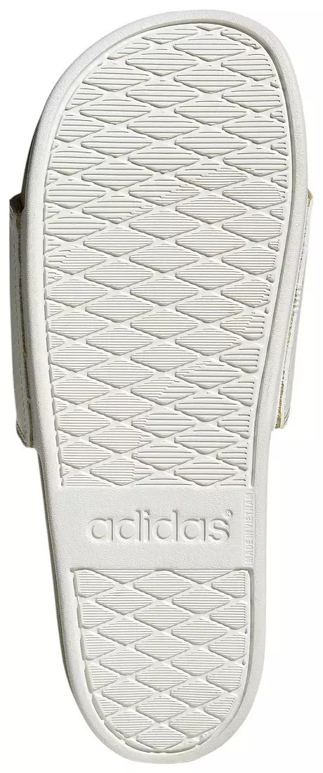 Adidas Adilette Comfort Slides White/Gold Slip On Slides Unisex Adults