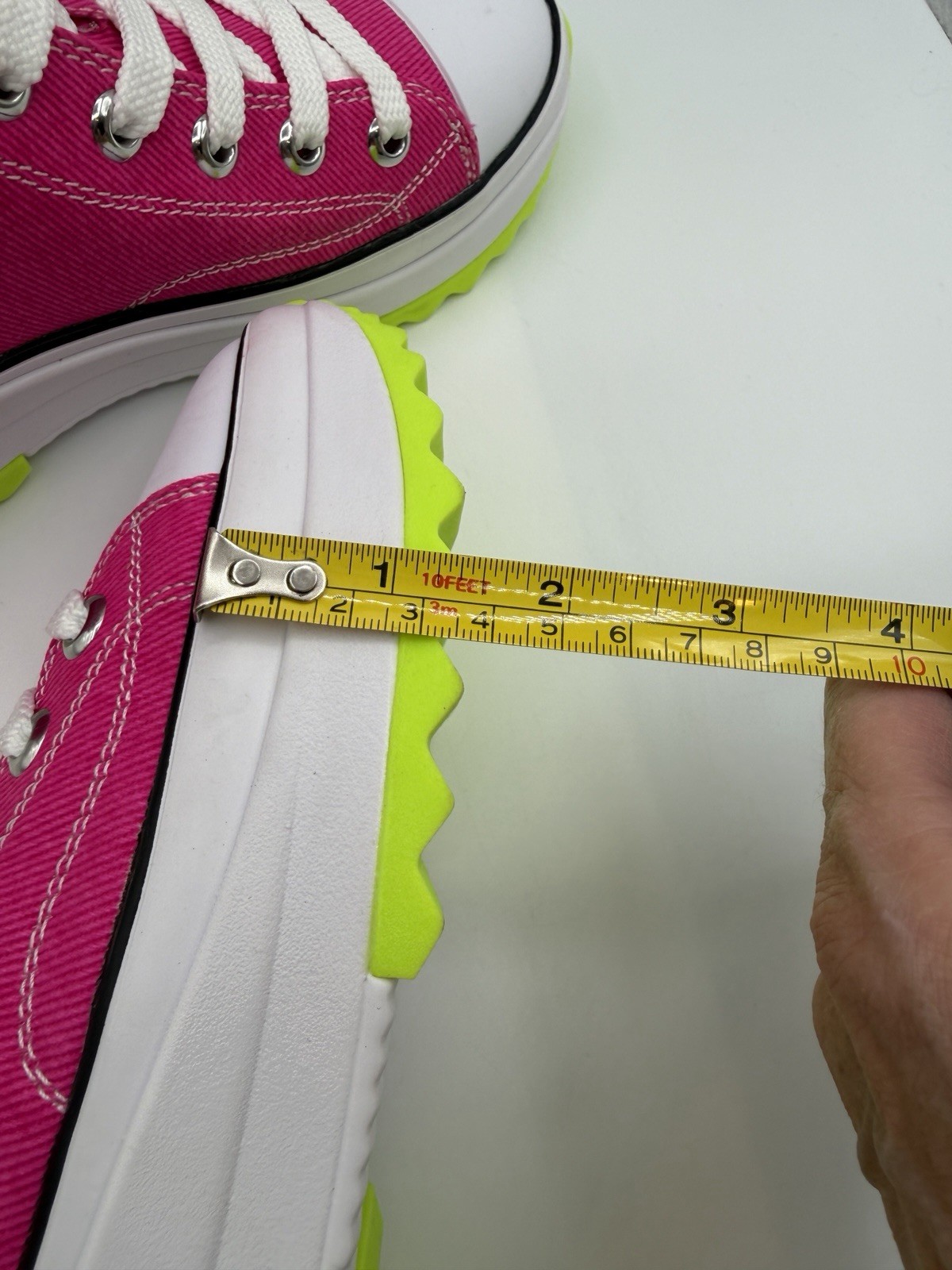 Airwalk Wanollie6 Sneakers, Women’s 6.5 High Top Platform Canvas Pink W/ Neon