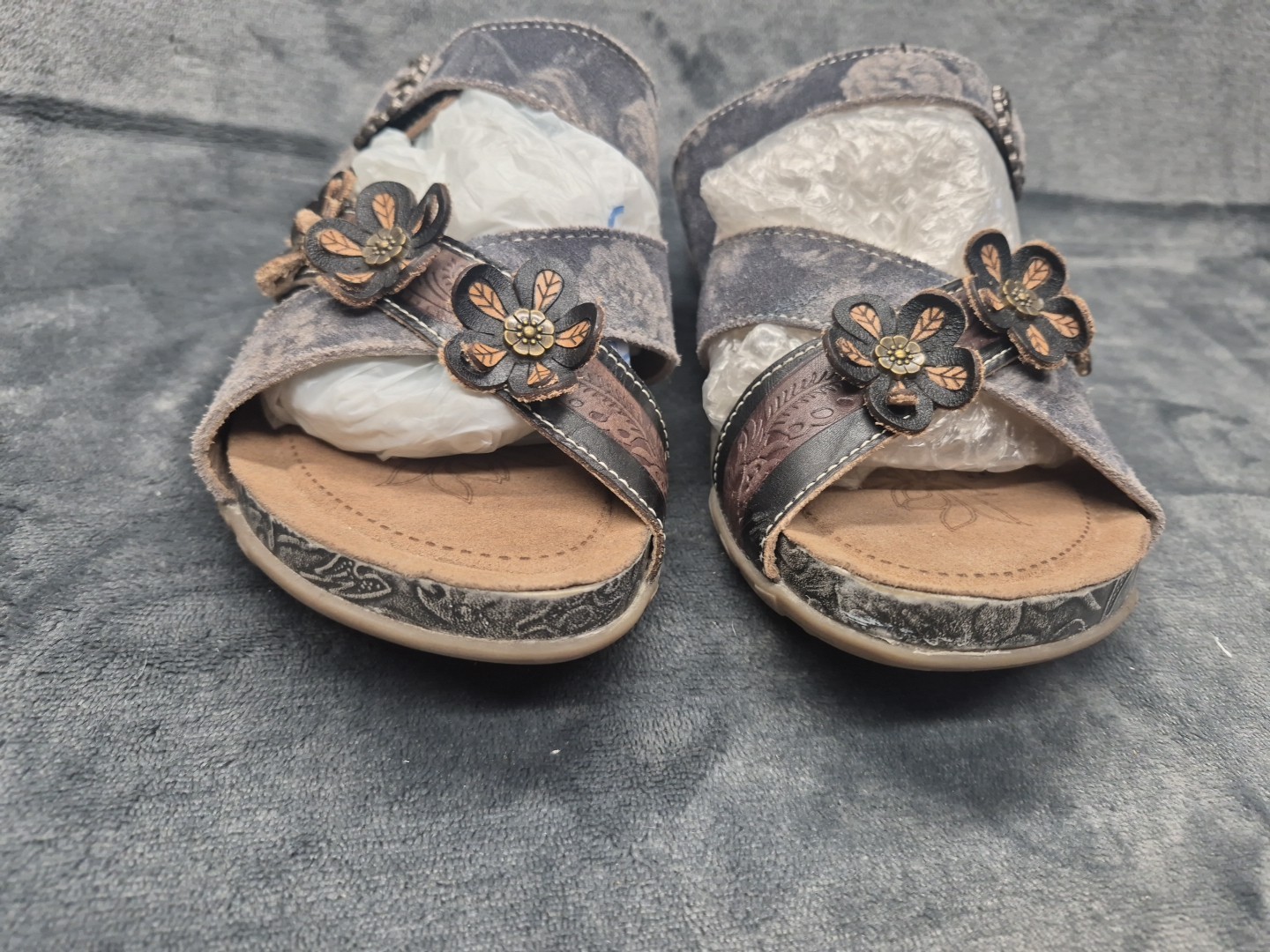 L’artiste Caelana By Spring Step slide Sandals 39 (USA 8.5) In Gray Tone