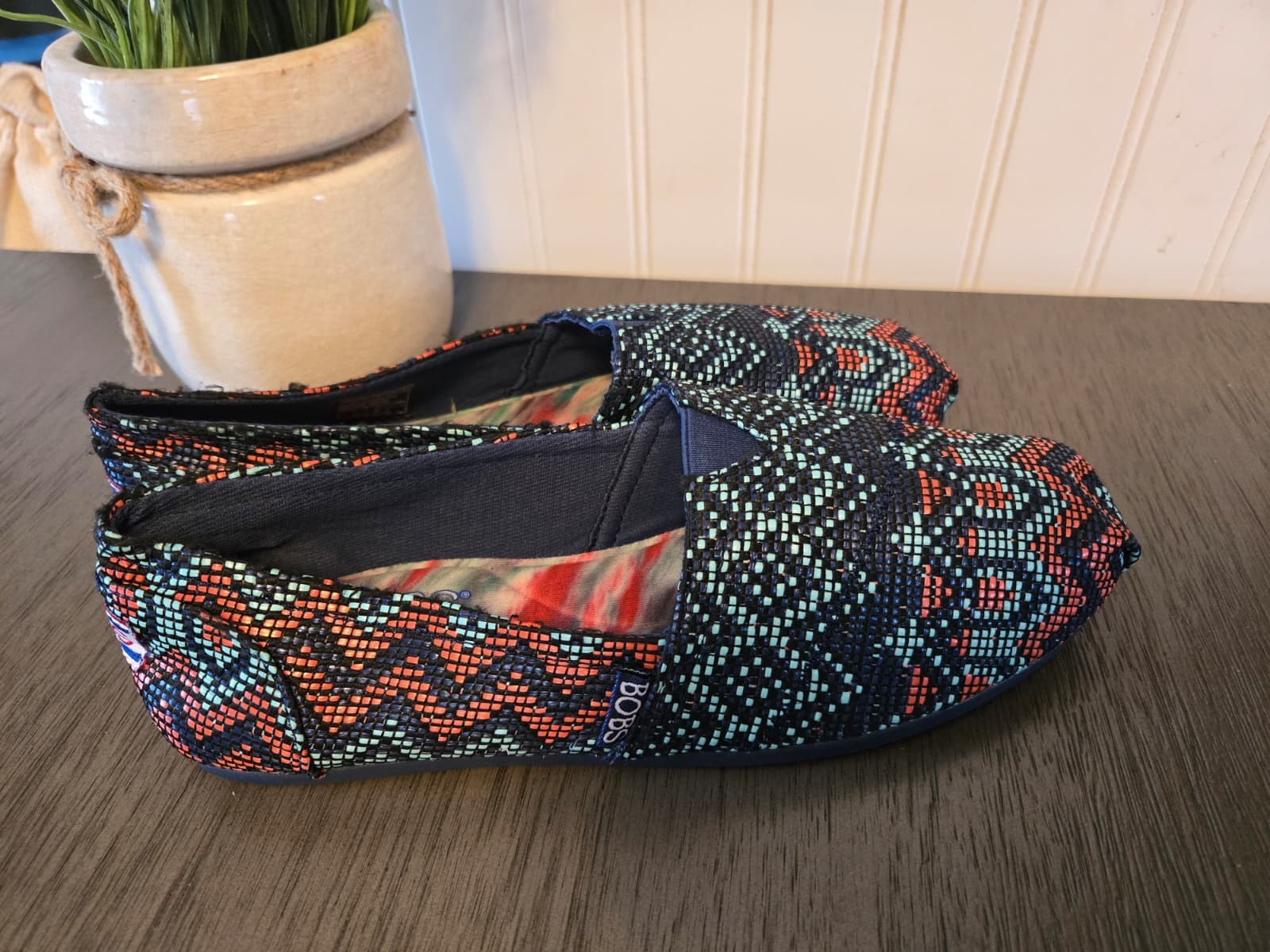 Skechers BOBS Cleo Slip On Flats Women’s Size 8M Multicolor Knit Memory Foam