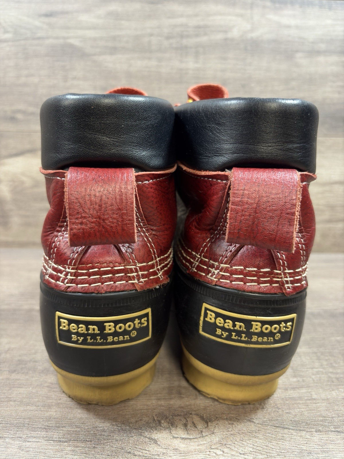 LLBean Bean Hunting Boots 10in Red Black Leather 503046 Comfort Womens Size 11