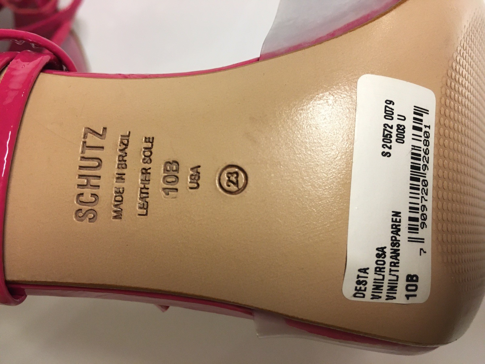 Schutz Stiletto Strap Transparent sandals 10 Pink
