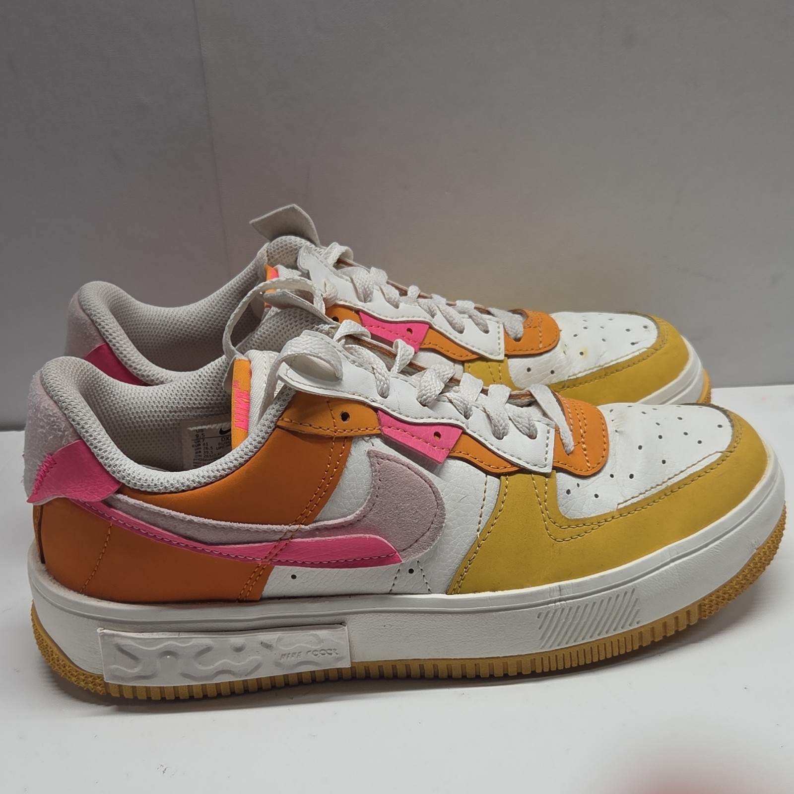 Nike Air Force 1 Fontanka Sunrise Women’s Lace-Up Leather DX2675-100 SIZE 9.5