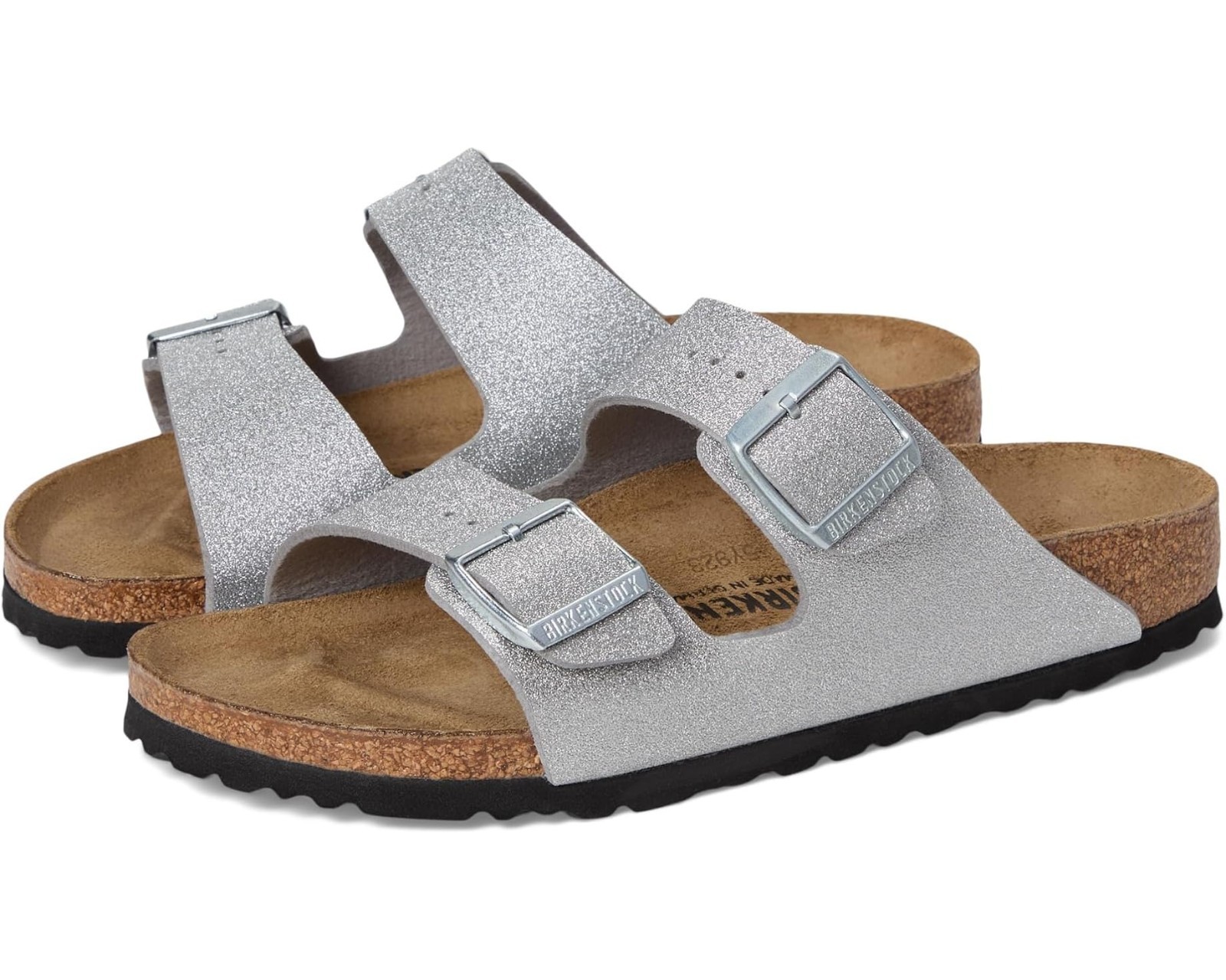 Birkenstock Womens Arizona Slide Sandals, Color: Silver