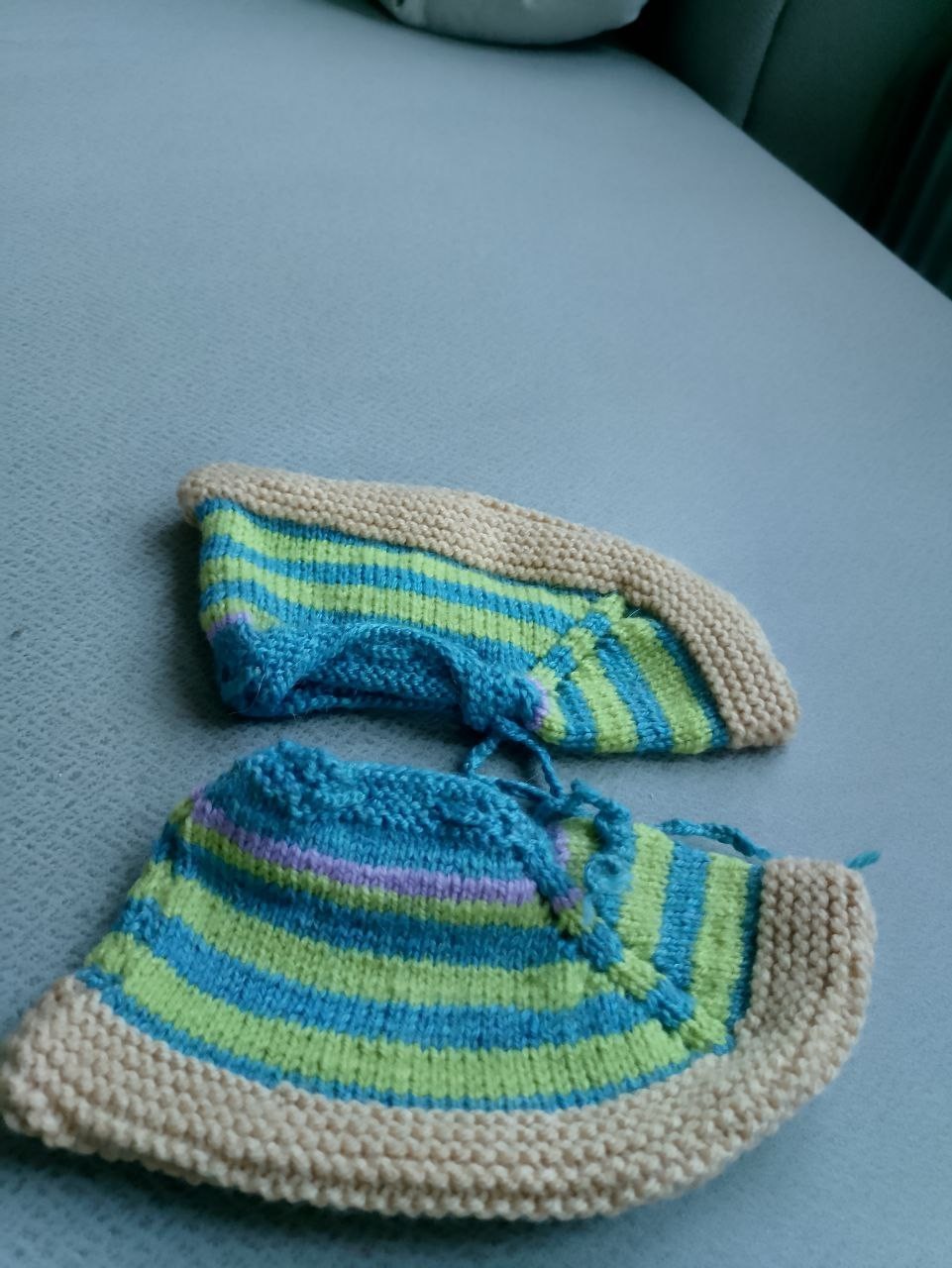 Handmade Colorful Striped Slippers – Cozy Wool House Shoes