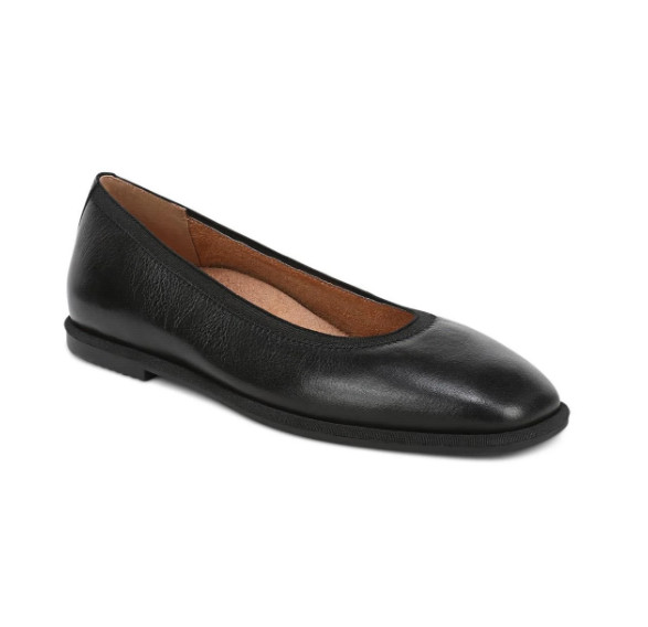 VIONIC Caroll 2.0 Ballet Flat, Black Leather New
