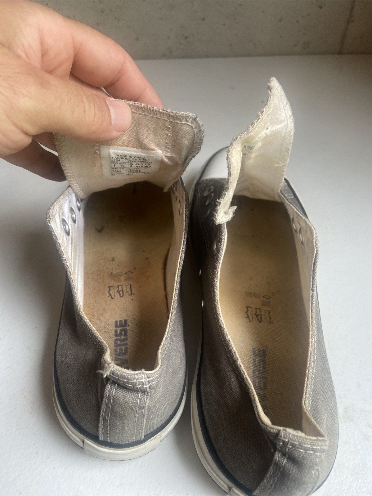 Grey Converse Chuck Taylor All Star Low Sneakers Women’s Size 10 or Men’s Size 8