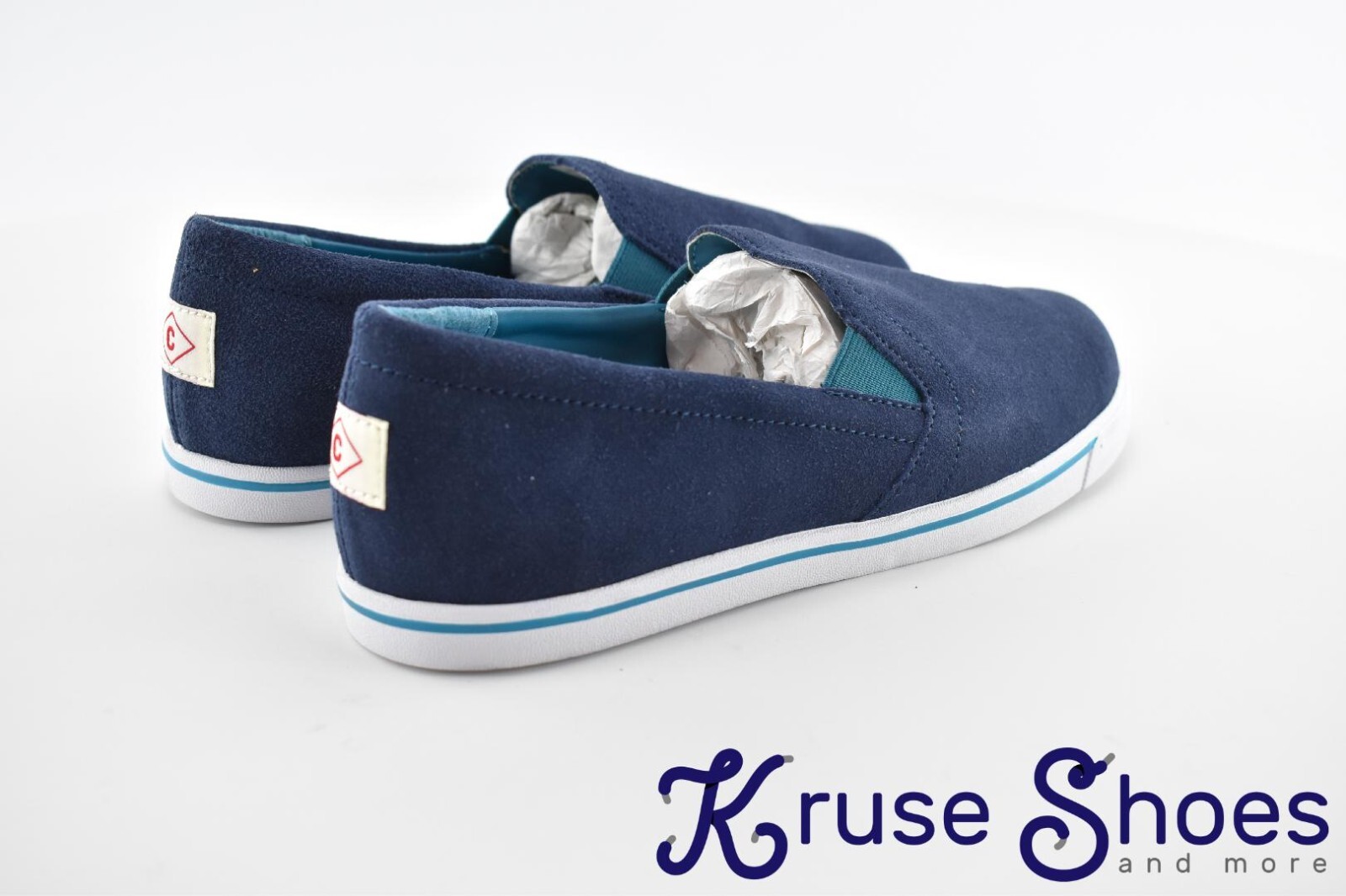 Lands’ End Women’s Canvas Leather Slip-On Sneakers «Deep Sea» Size 7B