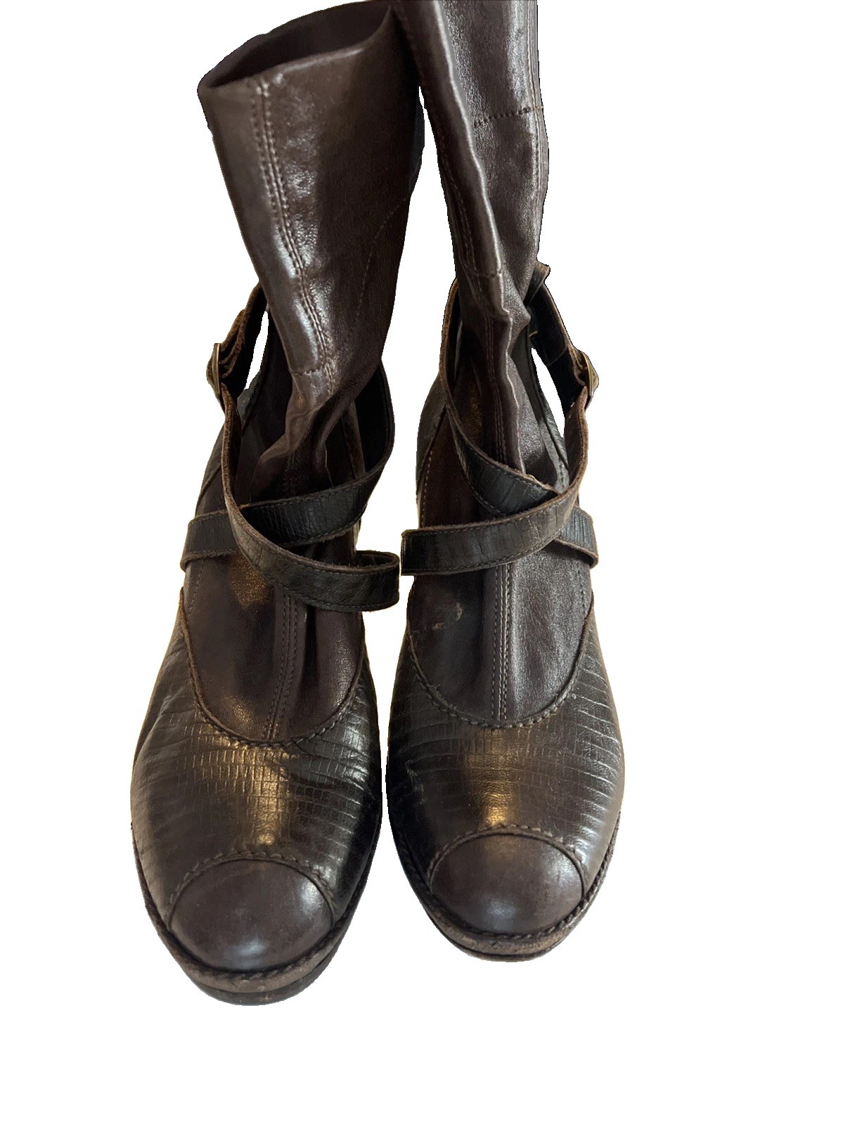 Heuoy Beyueliu Women’s Size 38.5 Leather Brown Handmade In Italy
