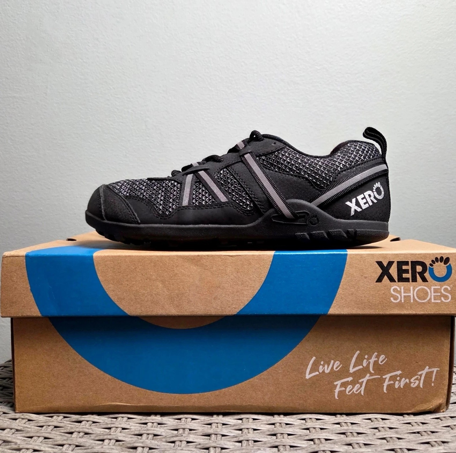 NIB! XERO Shoes Barefoot TerraFlex II Trail Sneakers Women Wide Toe Box Black