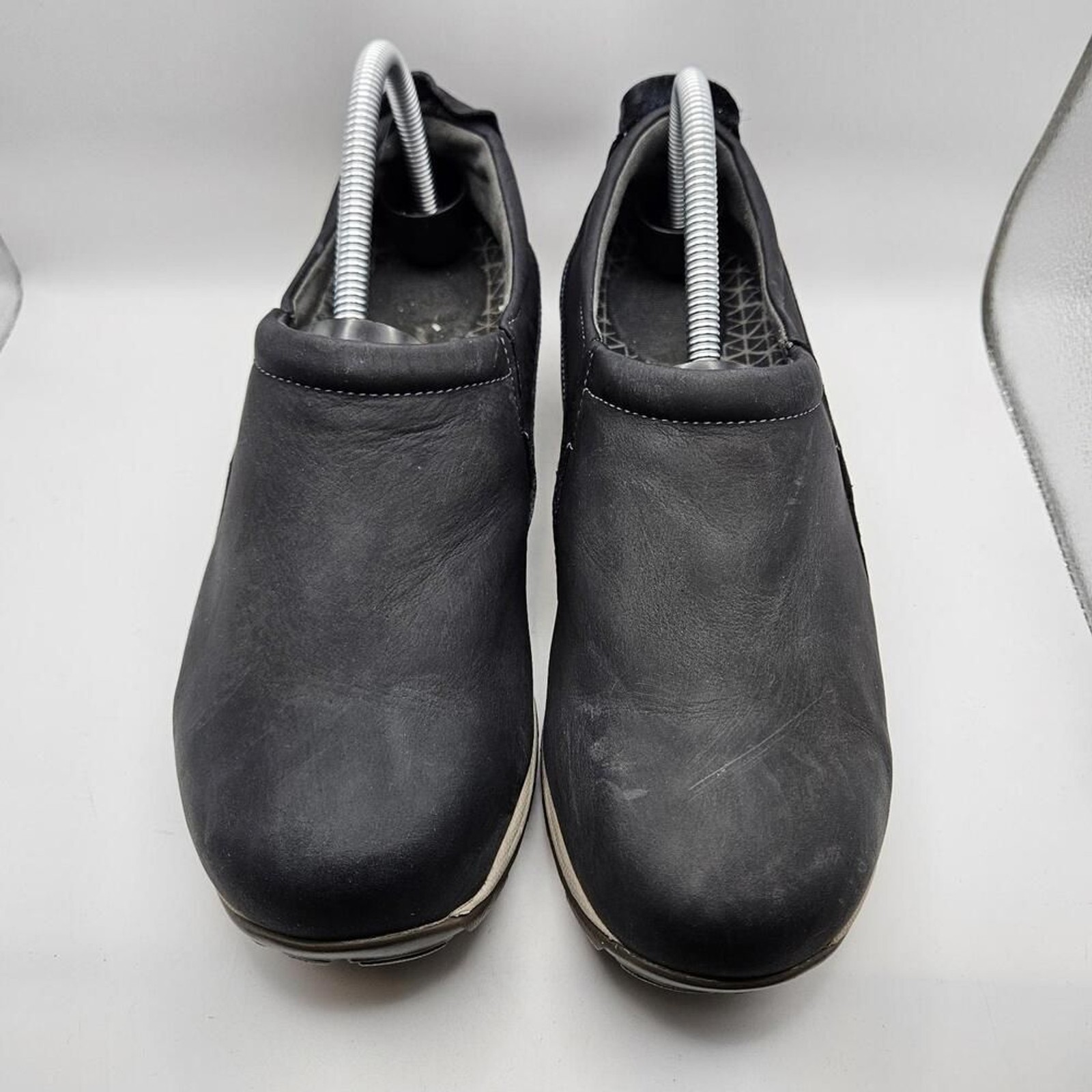 Dansko Patti Womens Black Charcoal Leather Waterproof Clogs Comfort Size US 9.5