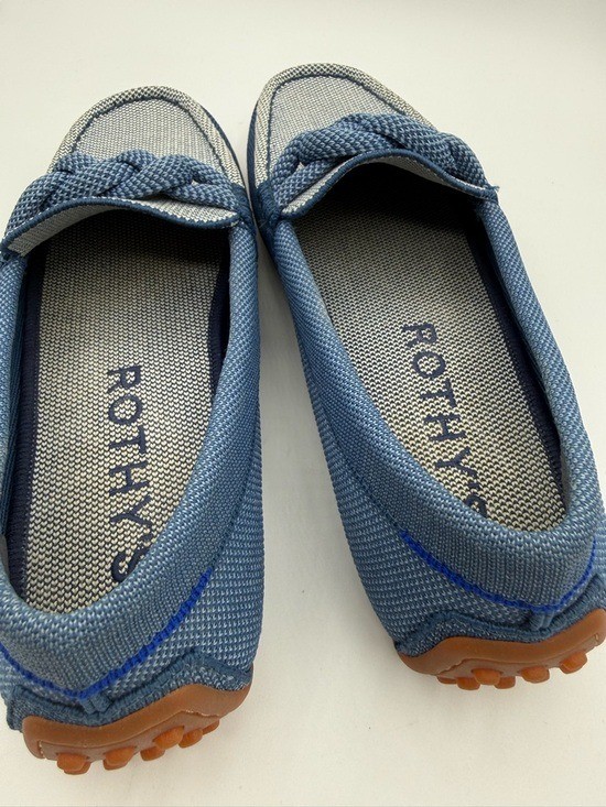 Rothy’s The Braid Driver Women’s Blue Knot Detail Loafers Sustainable Knit Flats