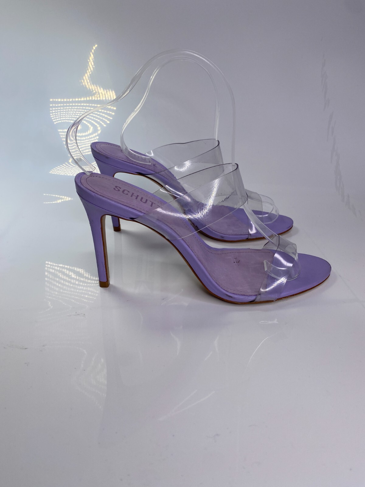 Schutz Women’s Purple Leather Heeled Sandals – Ariella Sz 8.5