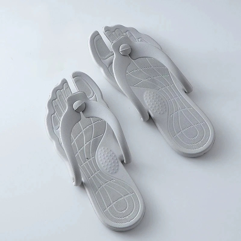 Casual Portable Folding Slippers Men Women Solid Lightweight Nonslip Flip-flops