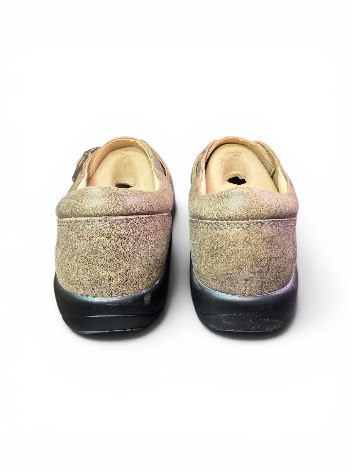 Alegria Khloe Drifted Brown Gray Leather Clogs Professional Comfort Shoes NWOB