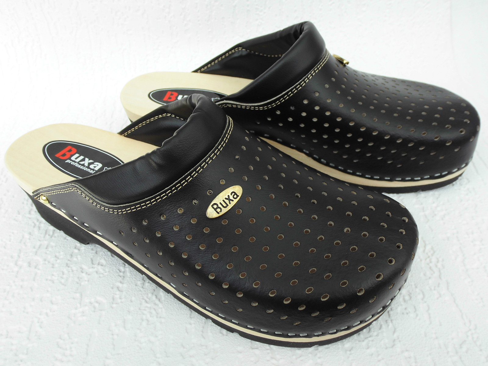 Sweden wooden clogs mules size 41 **black** genuine leather