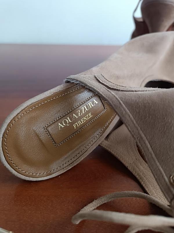 women aquazzura sandals beige suede 39.5