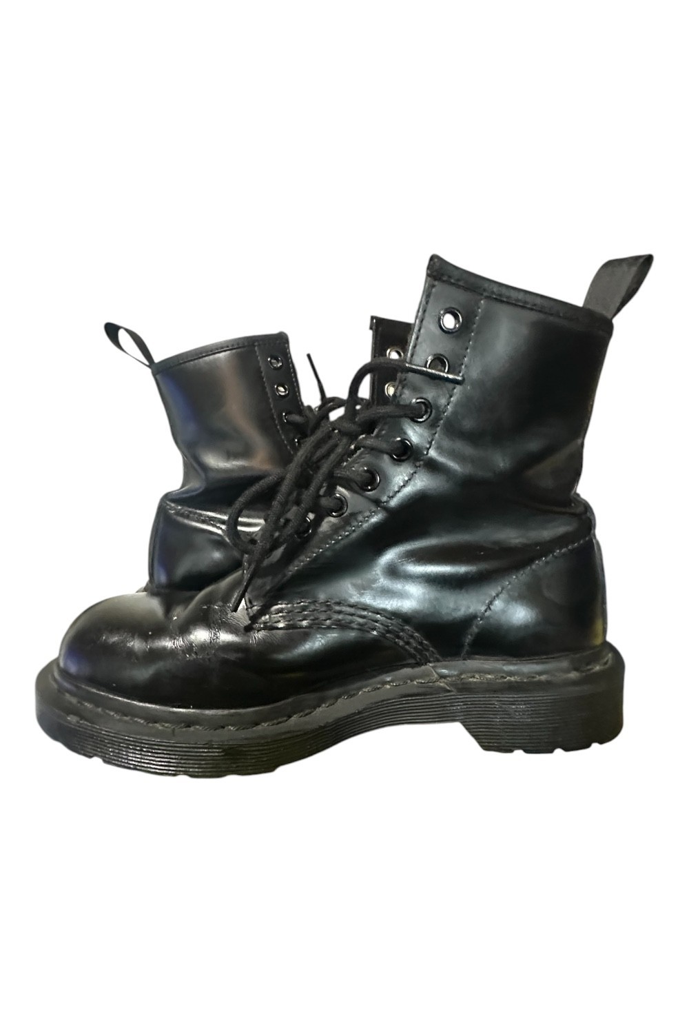 Dr. Martens 1460 Mono Combat Boots Black Leather Women’s L7 M6 Goth Punk Grunge