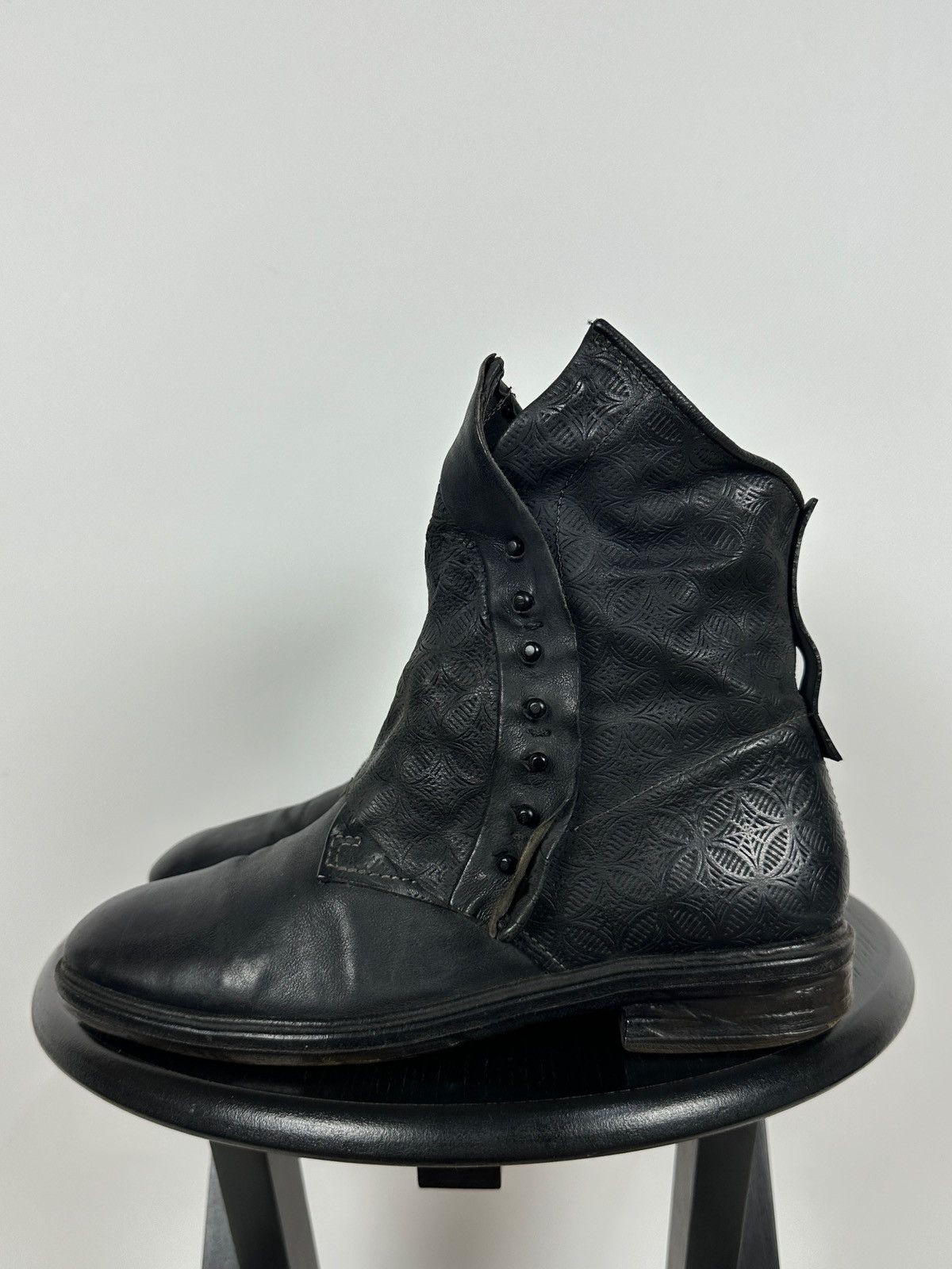 Women’s A.S.98. Airstep Black Leather Biker Gothic Ankle Boots Size 39 EUR