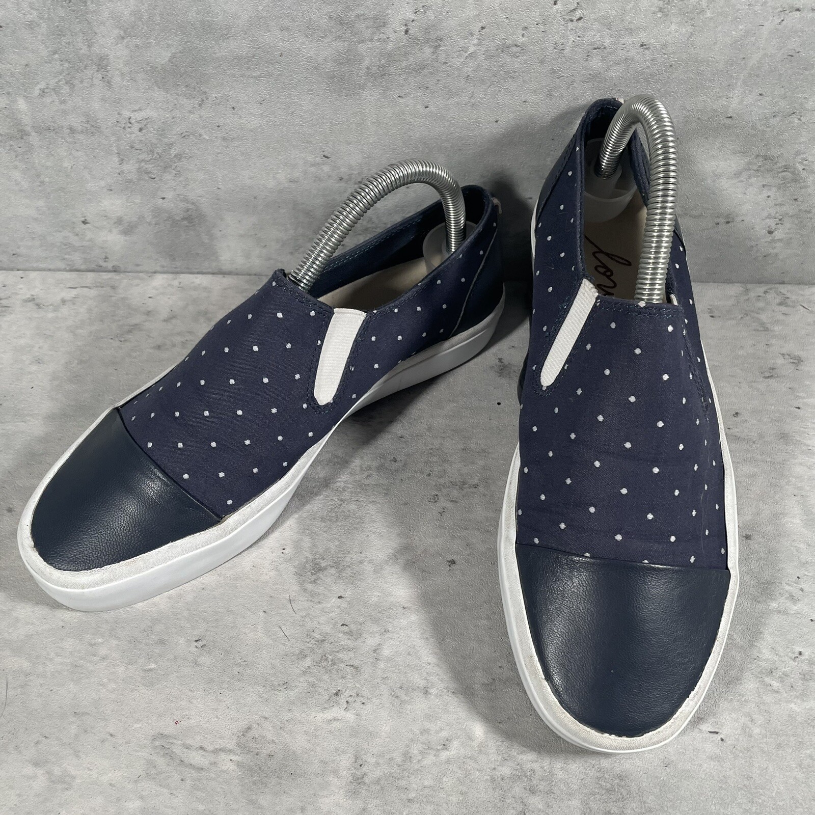 ED Ellen Degeneres Darja Women’s Size 7.5 Blue Flat Polka Dot Loafer Shoes