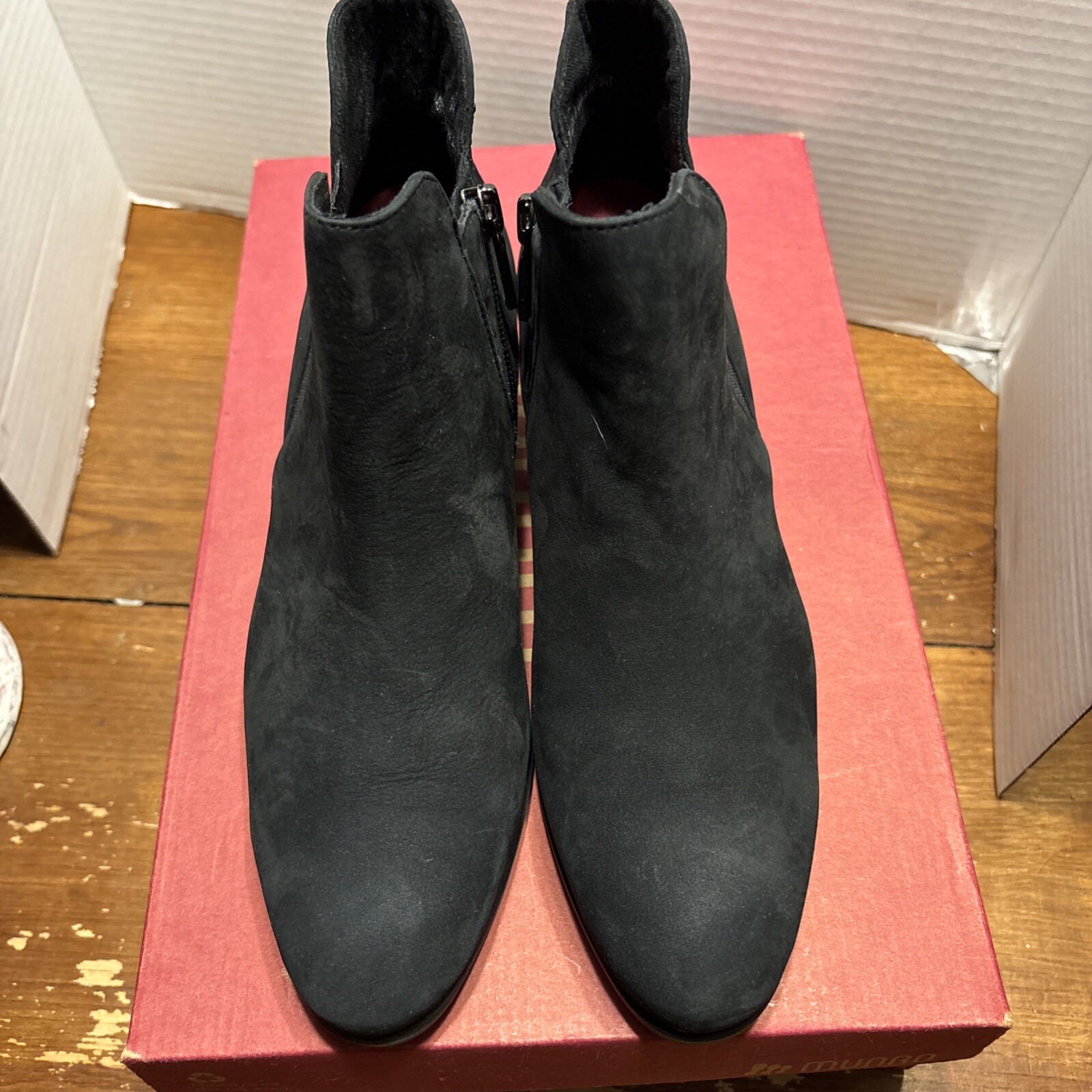Munro Shoes Womens 7 N Jackson M612886 Suede Side Zip Black Dress Casual Party