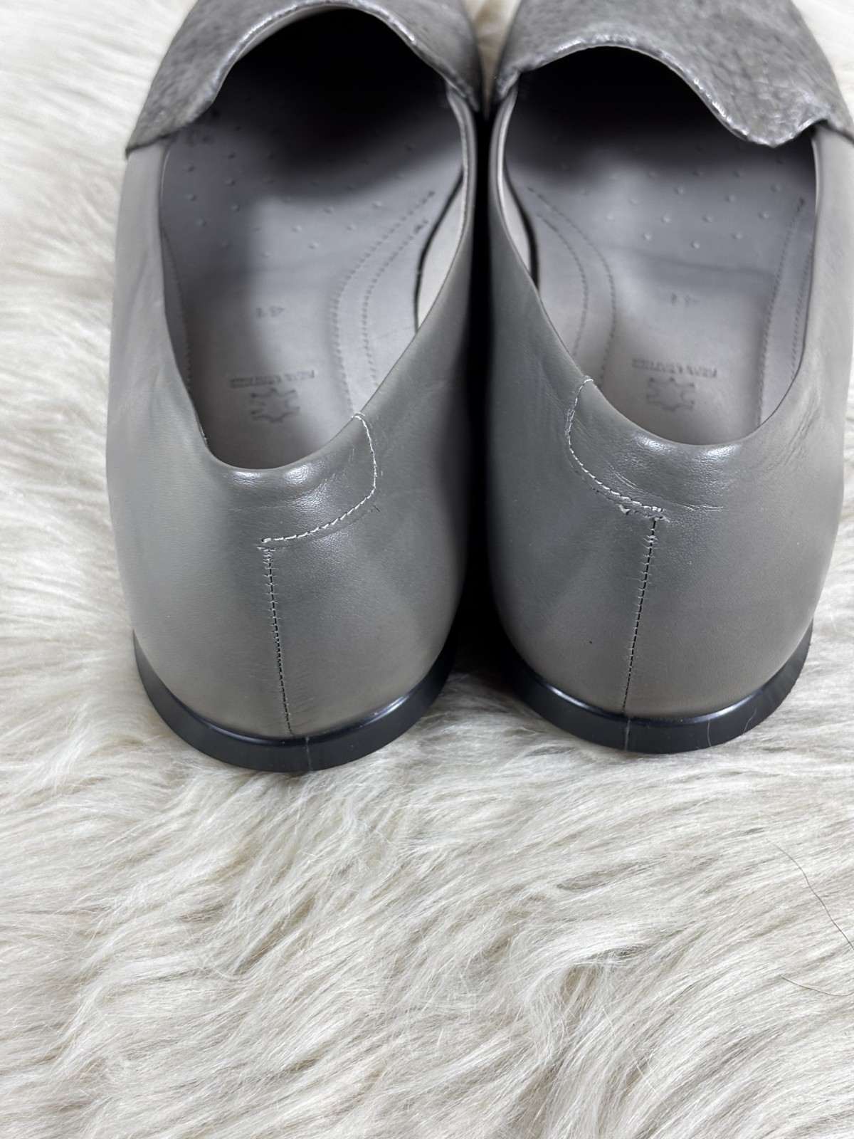 ECCO Touch 35 Loafers Women’s EU 41 US 10.5 Gray Leather Slip On Comfort
