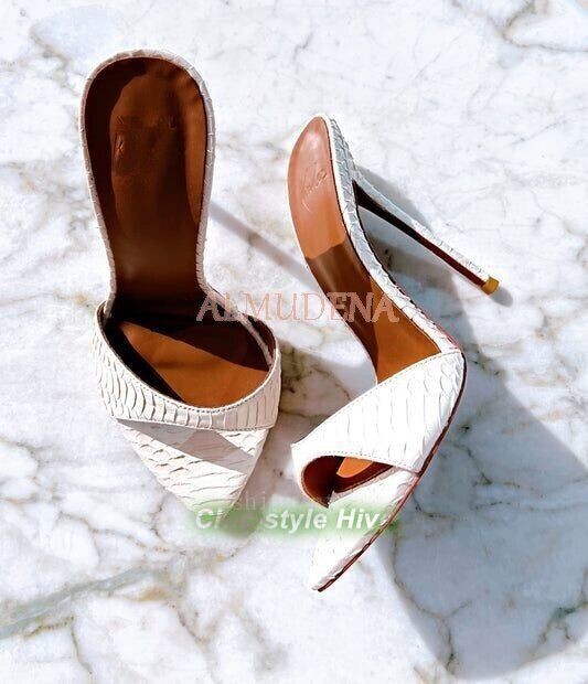 Feminine and Unique Super High Heels Summer Black Gold Red Metal Thin High Heels