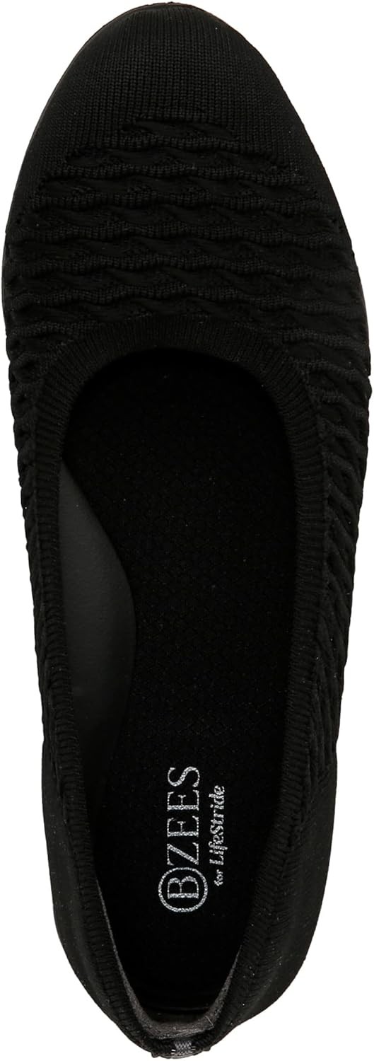 Bzees Khloe Women’s Black Slip-On Flats NW/OB 8W