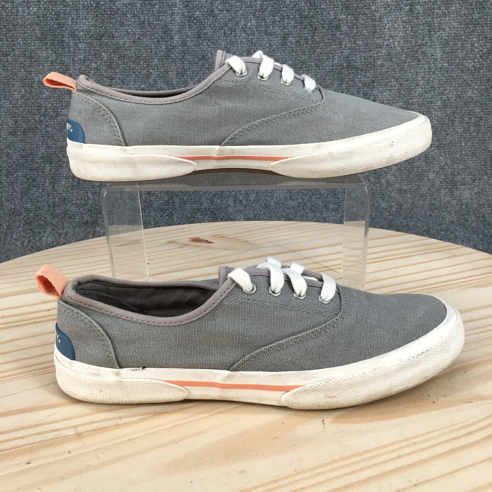 Sperry Pier Wave CVO Retro Shoes Womens 8 Casual Sneakers Lace Up Canvas Gray