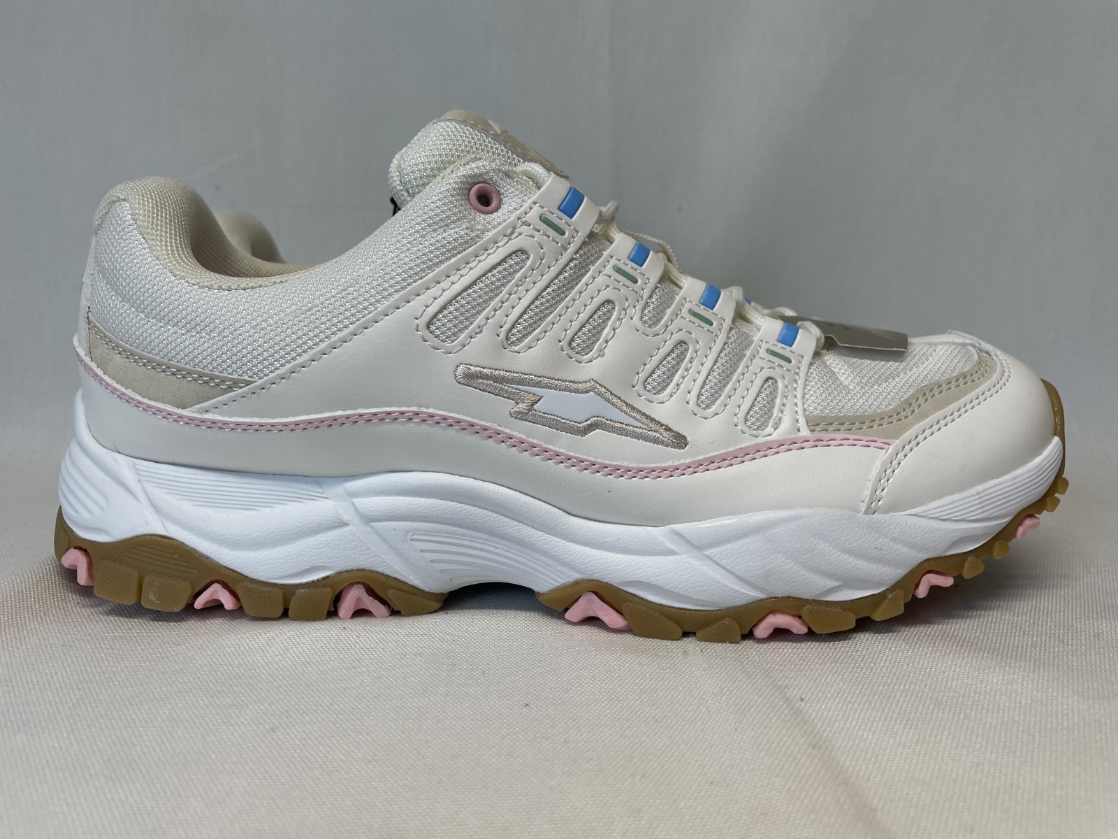 AVIA Women’s Elevate Fashion Gel Sneaker White Beige Pink, Size: 11