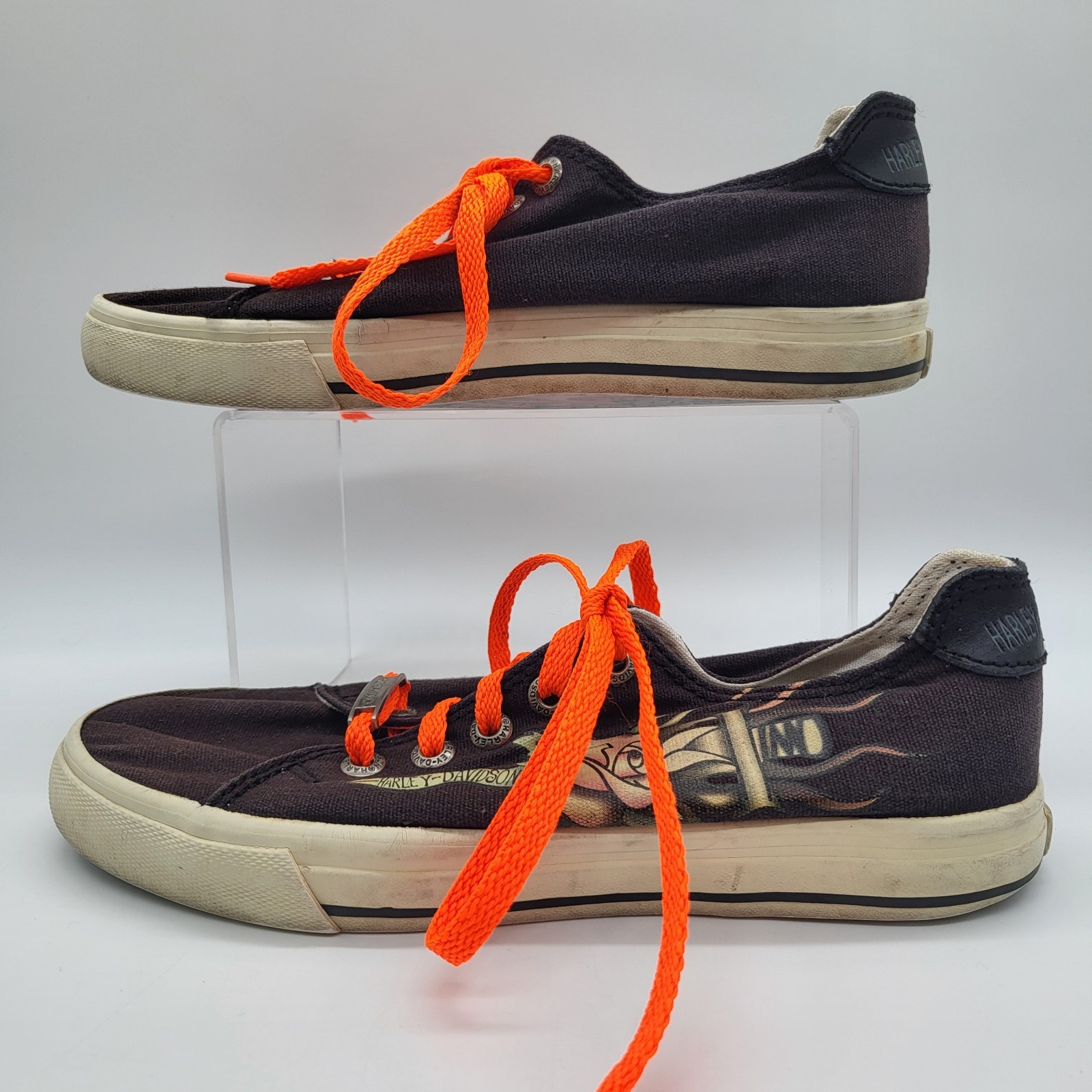 HARLEY-DAVIDSON Rose Dagger Women’s Canvas Low Top Shoes Sneaker Black Size 7.5