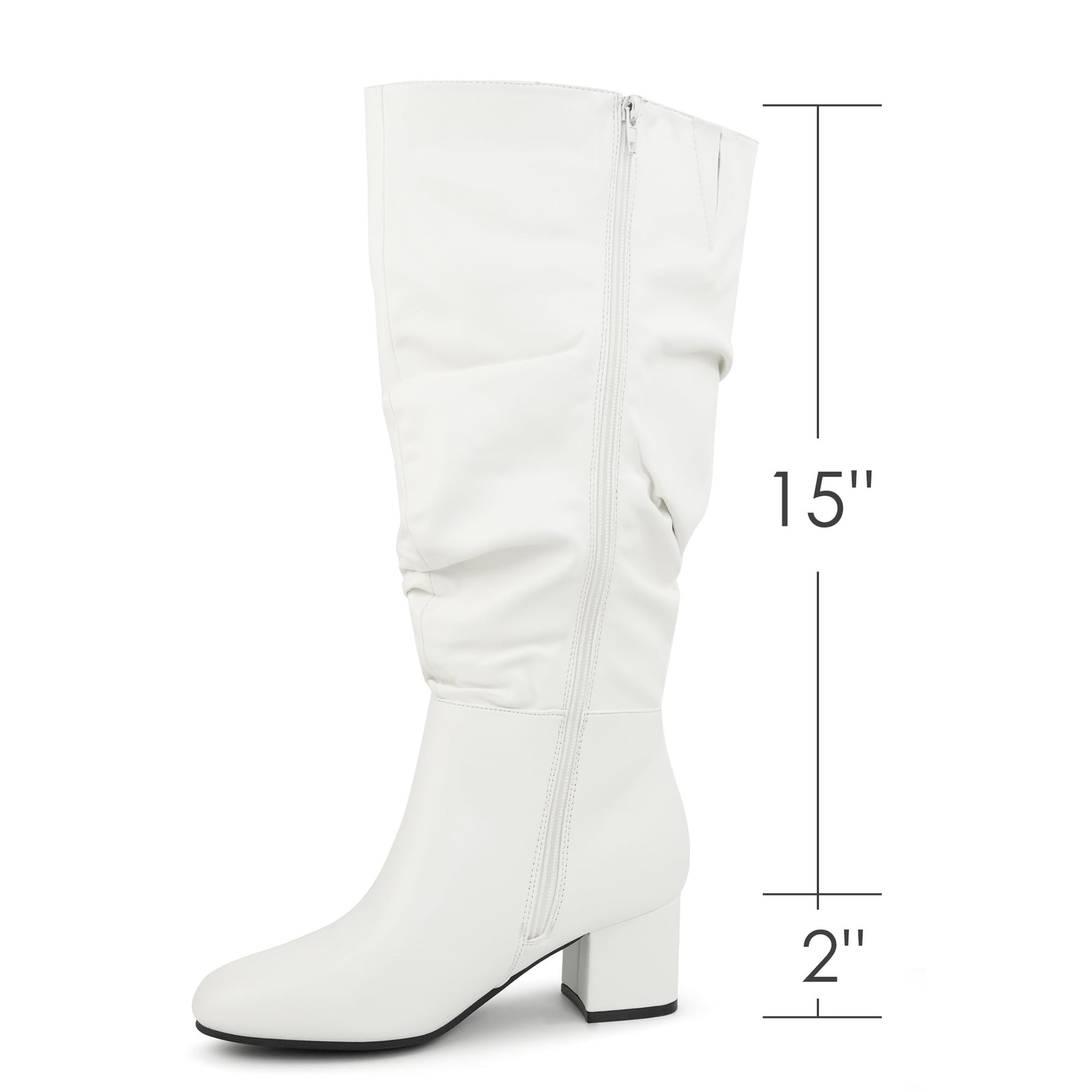 Chicblooms Women’s Extra Wide Calf Dress Boots Slouchy Suede Boots with Block…