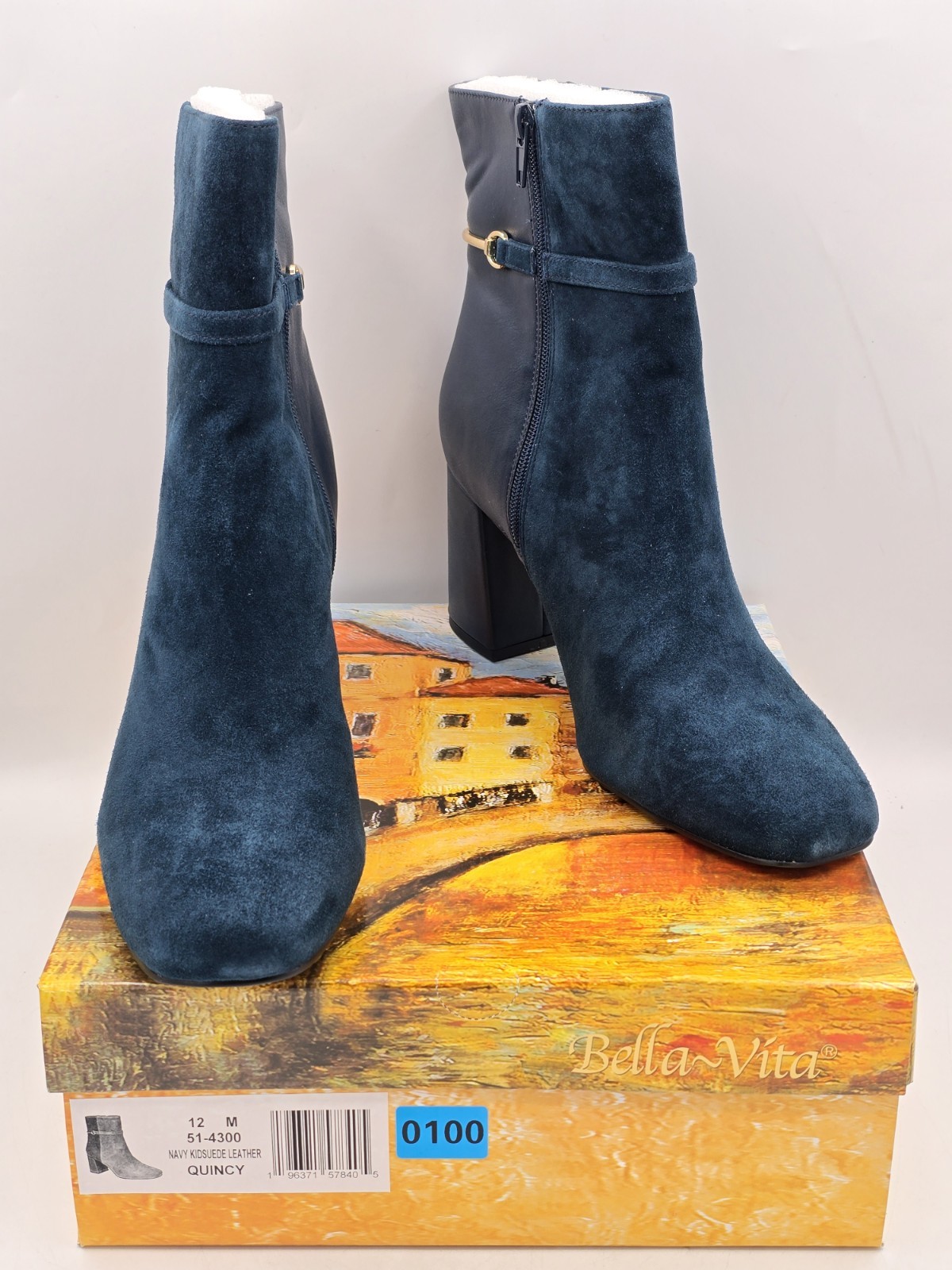 Bella Vita Quincy Women’s Boot Navy KidSuede Leather – Size 12 M