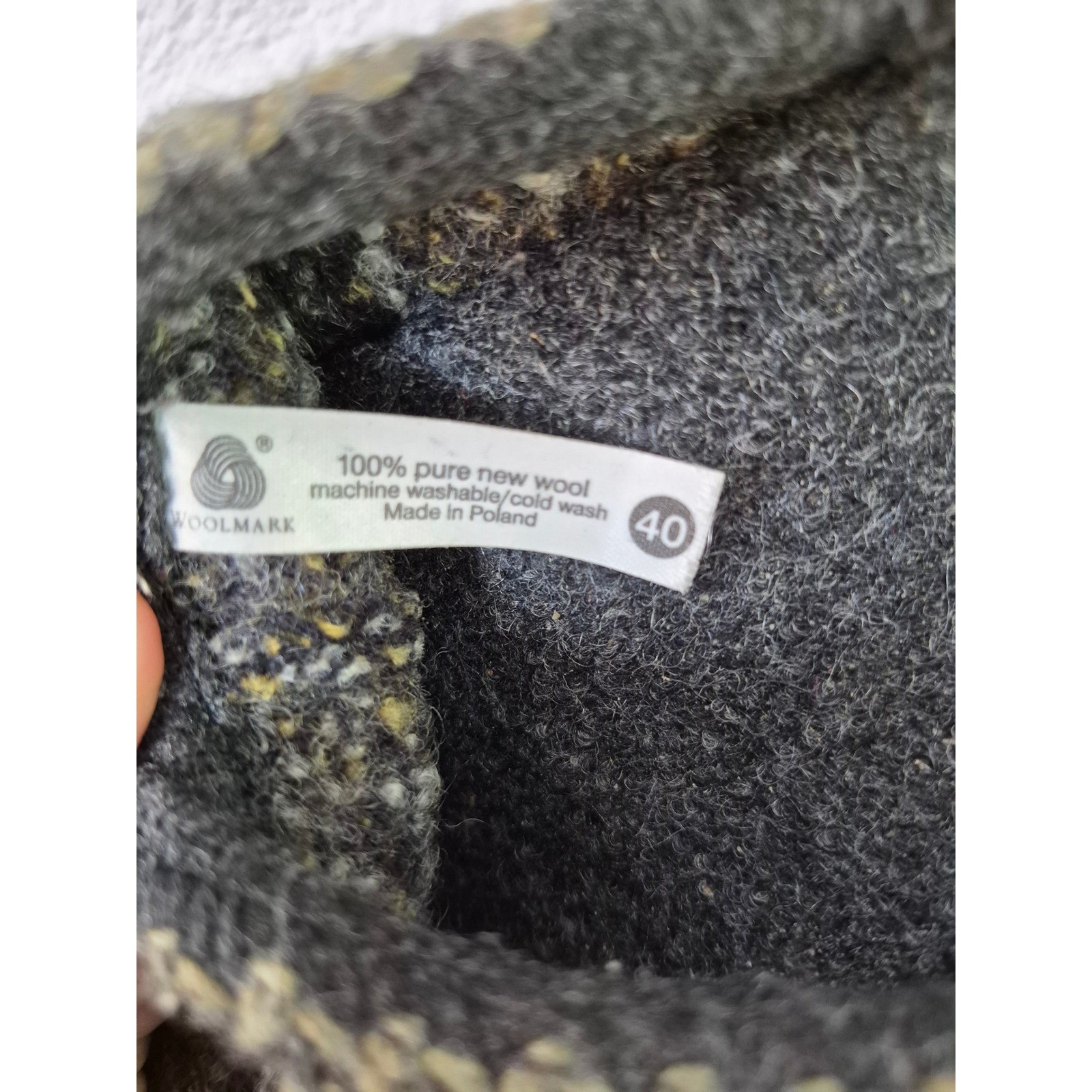 Haflinger Wool Slipper EU 40 Boiled Wool Slip On Rubber Hard Sole W 9 M 7