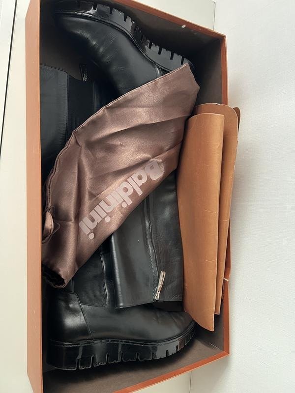 Women Baldinini Boots Black Leather 36.5 #5H48