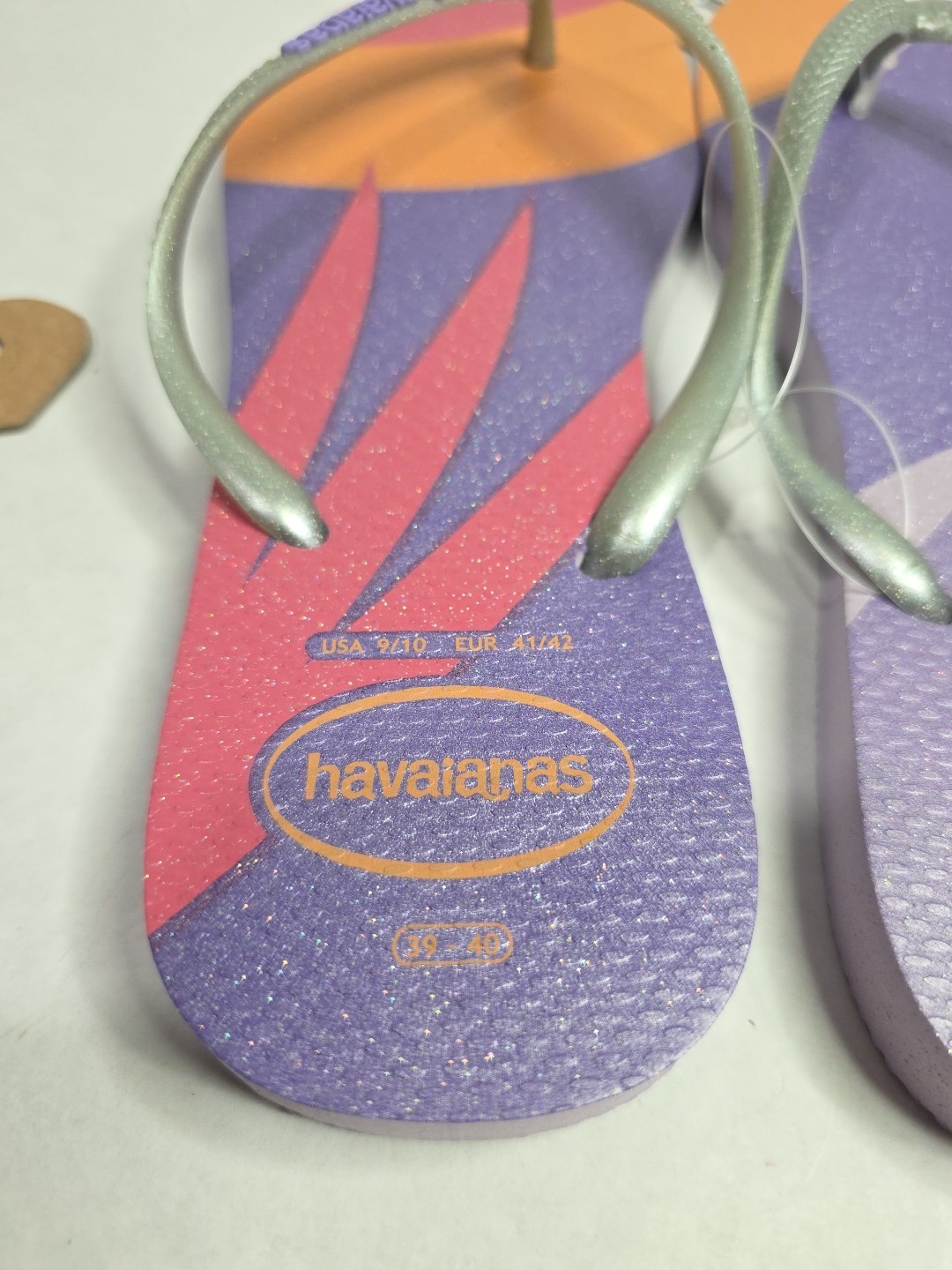 Havaianas Women’s Slim Palette Glow Flip Flop Sandals Quiet Lilac W 9/10 New